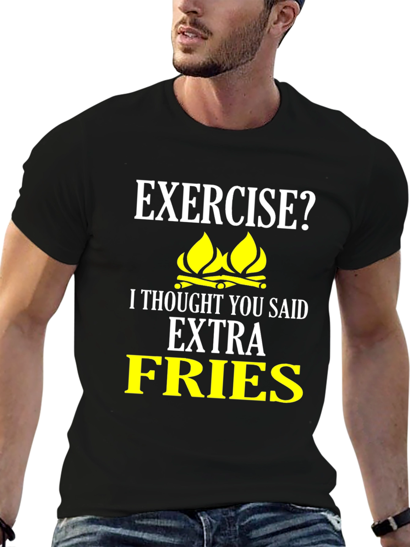 Funny Extra Fries Graphic T-Shirt