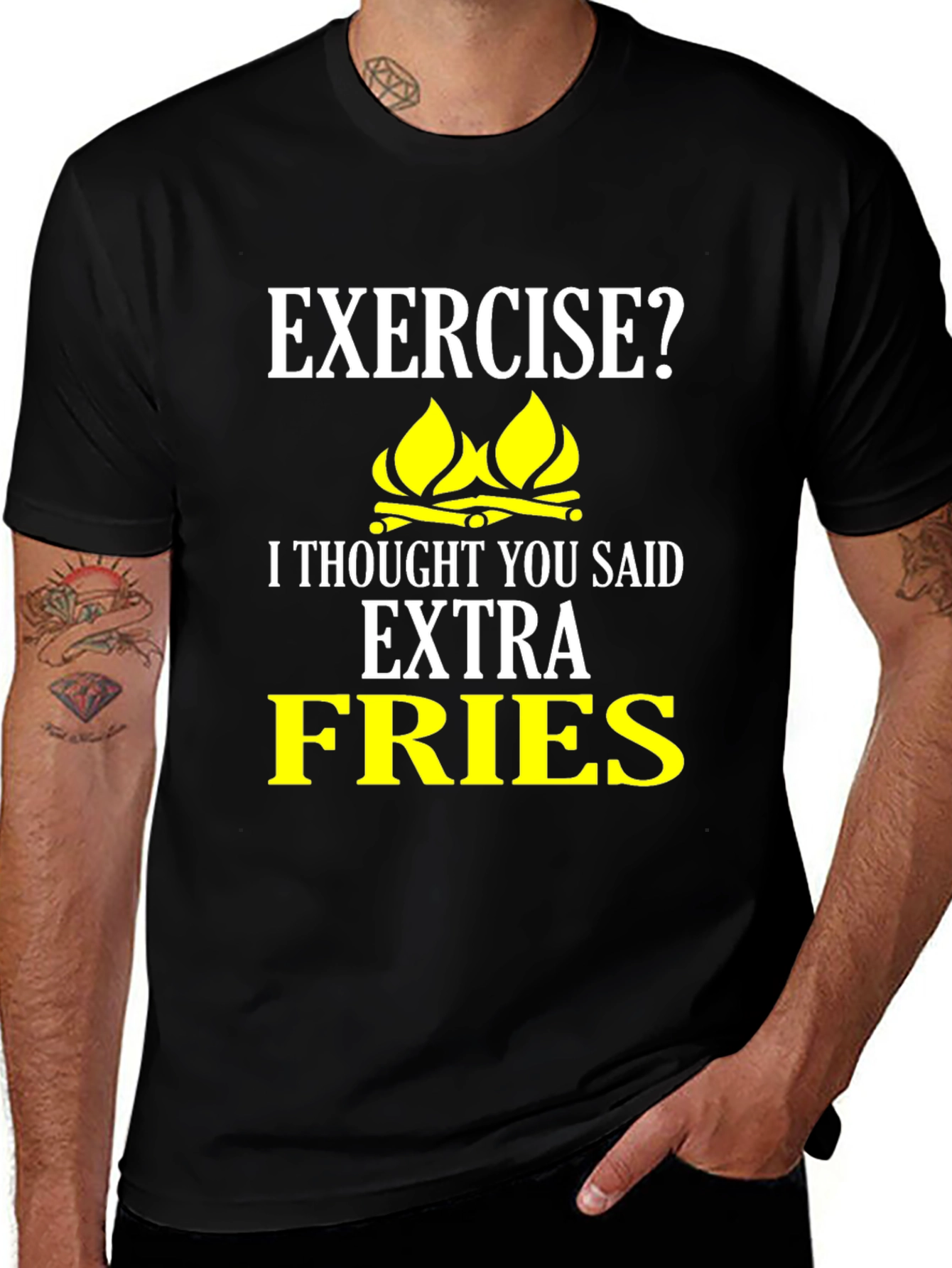 Funny Extra Fries Graphic T-Shirt