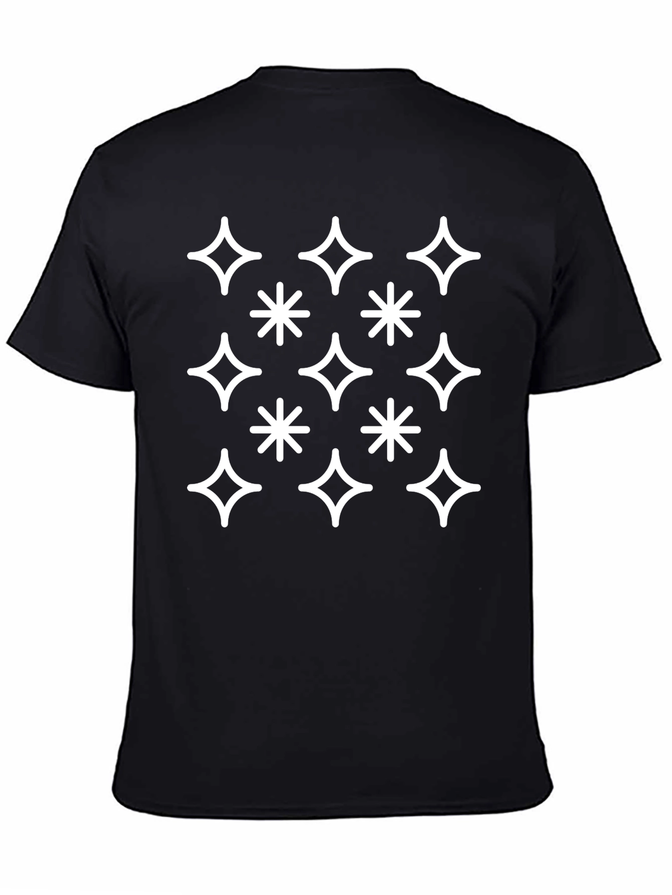 Sparkle Star Graphic Tee - Black Cotton T-Shirt