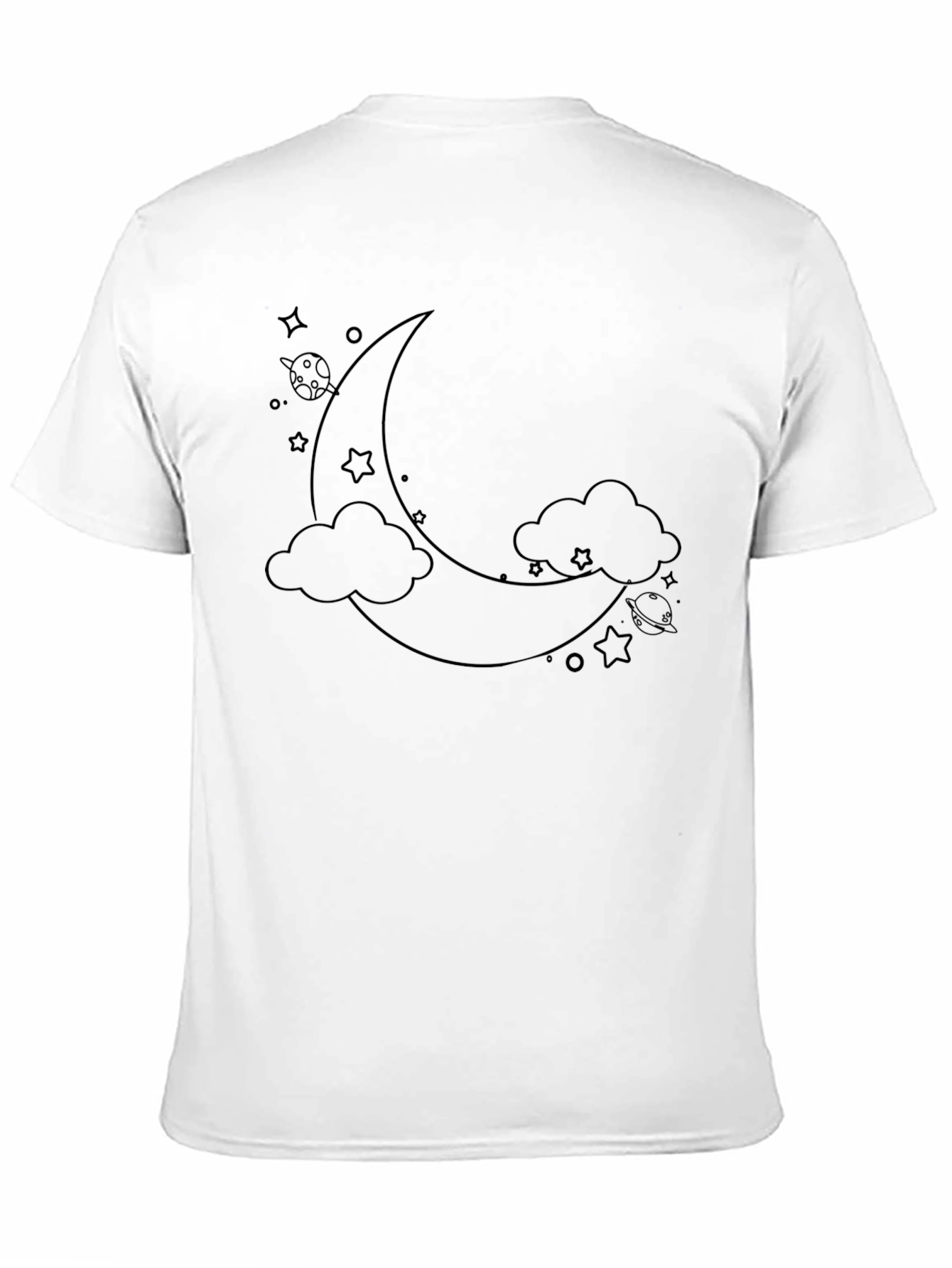 Dreamy Moon & Stars Graphic Tee - Black