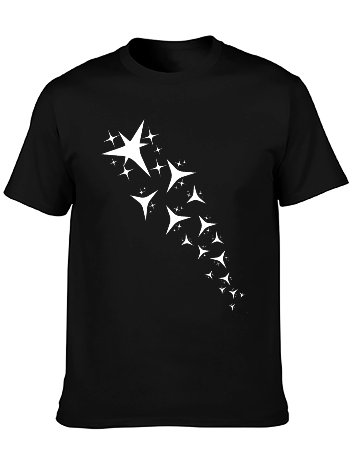 Stylish Black T-Shirt with Star Graphic Print