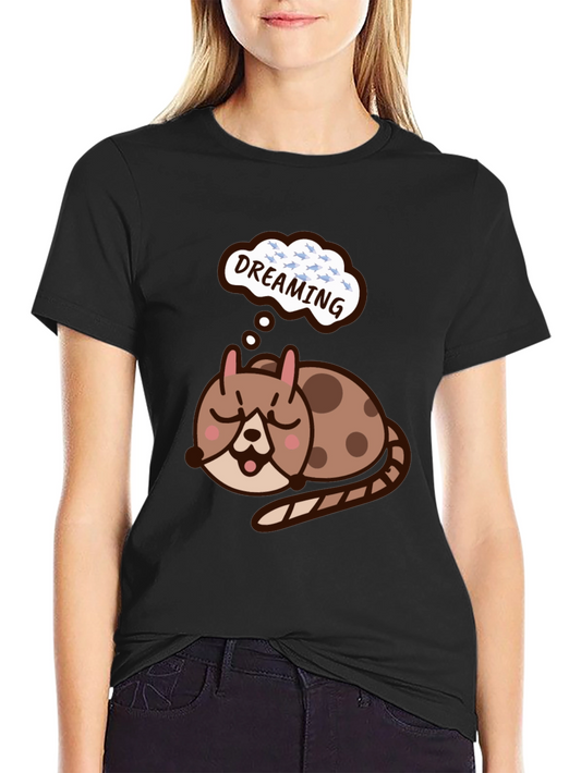 Dreaming Cat T-Shirt - Cute Graphic Tee