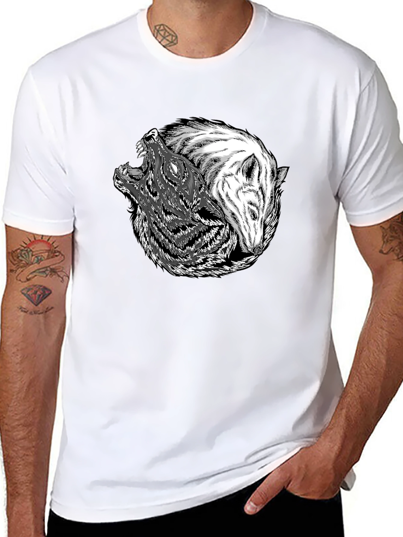 Yin Yang Wolves Graphic Tee