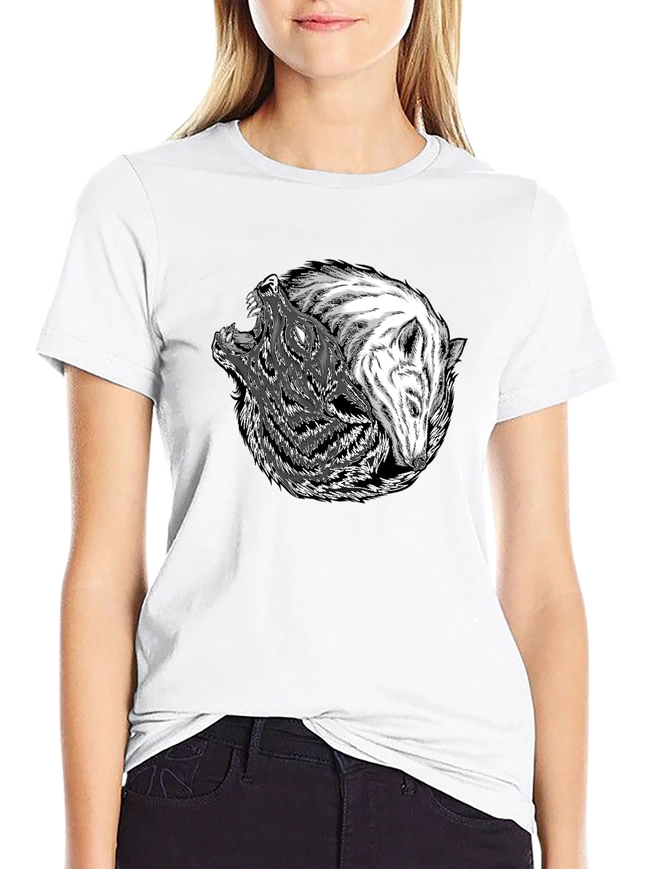 Yin Yang Wolves Graphic Tee