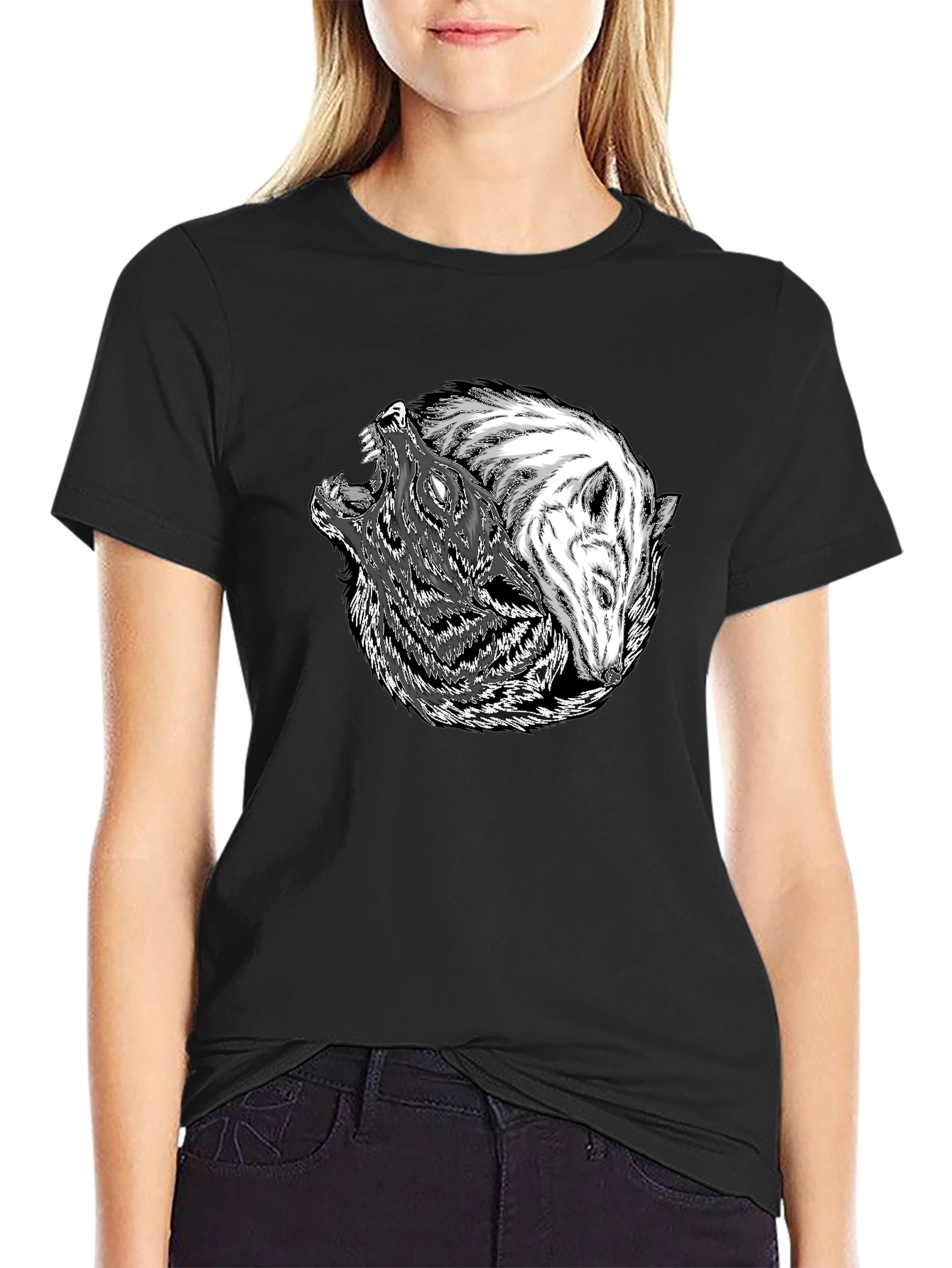 Yin Yang Wolves Graphic Tee
