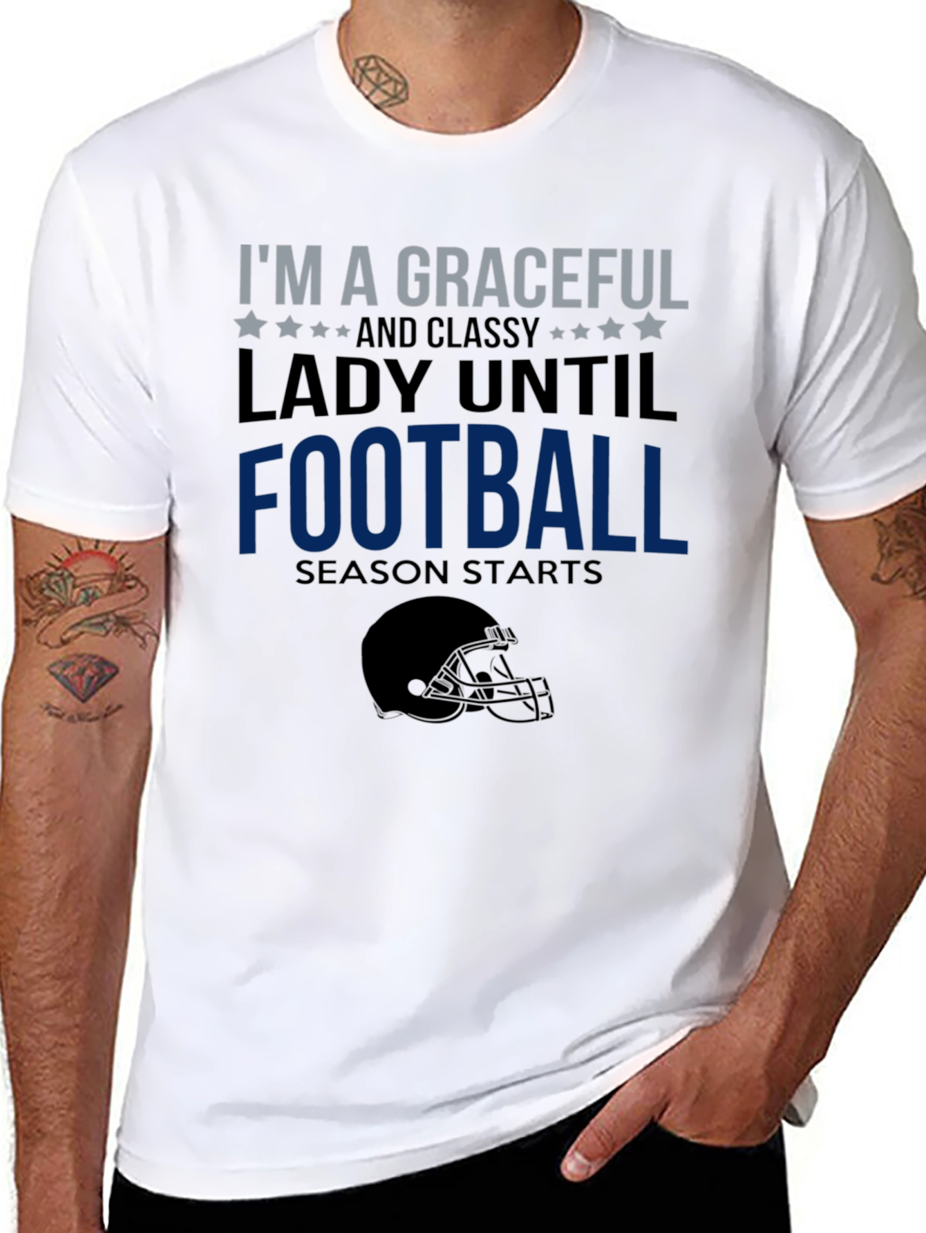 Graceful Lady Football Season T-Shirt