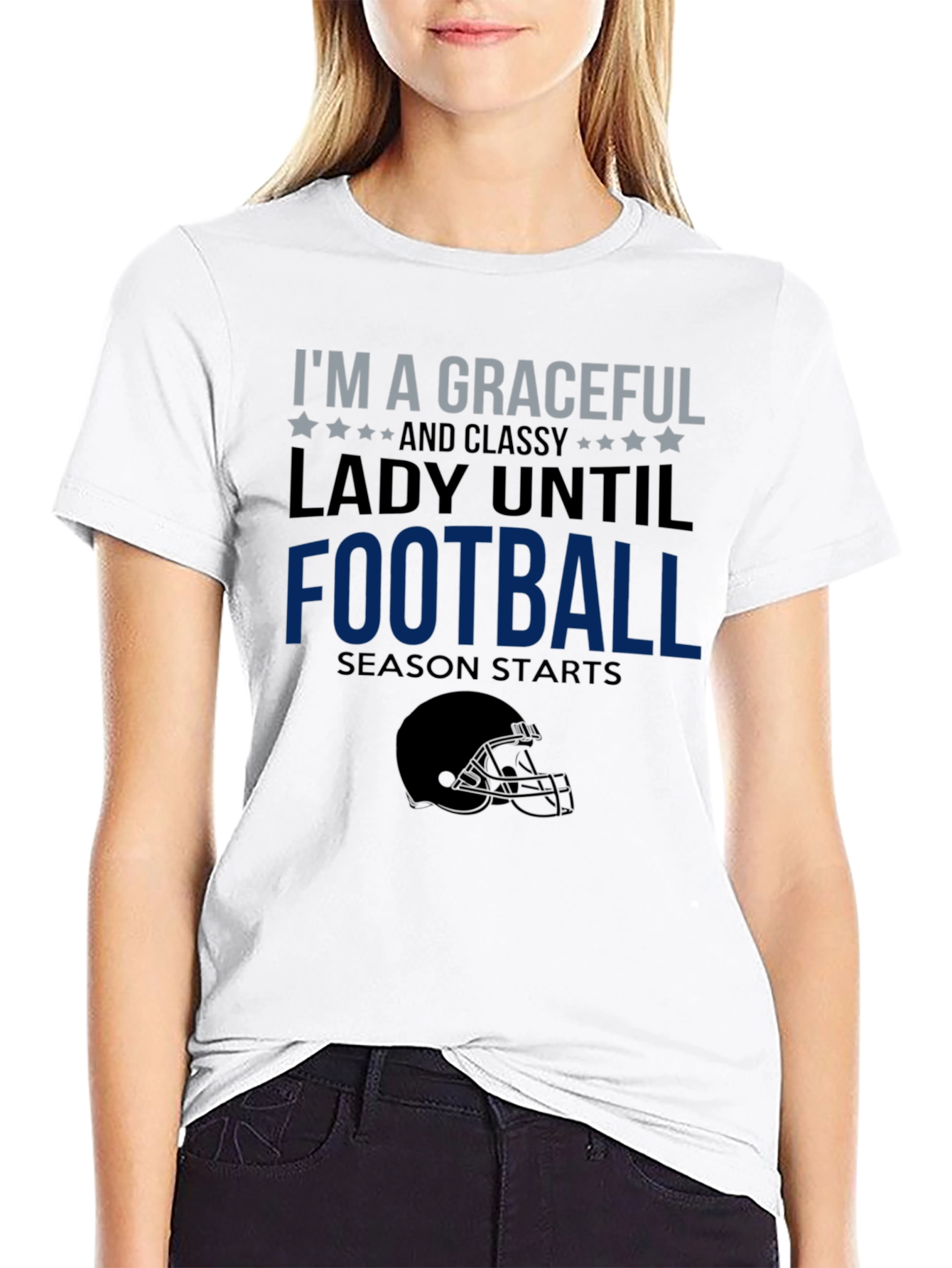 Graceful Lady Football Season T-Shirt
