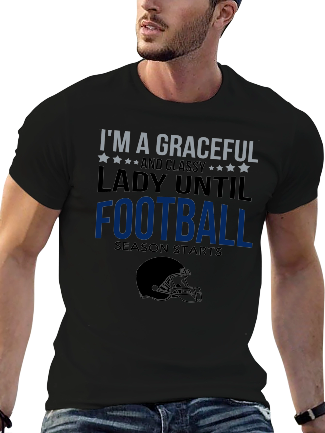 Graceful Lady Football Season T-Shirt