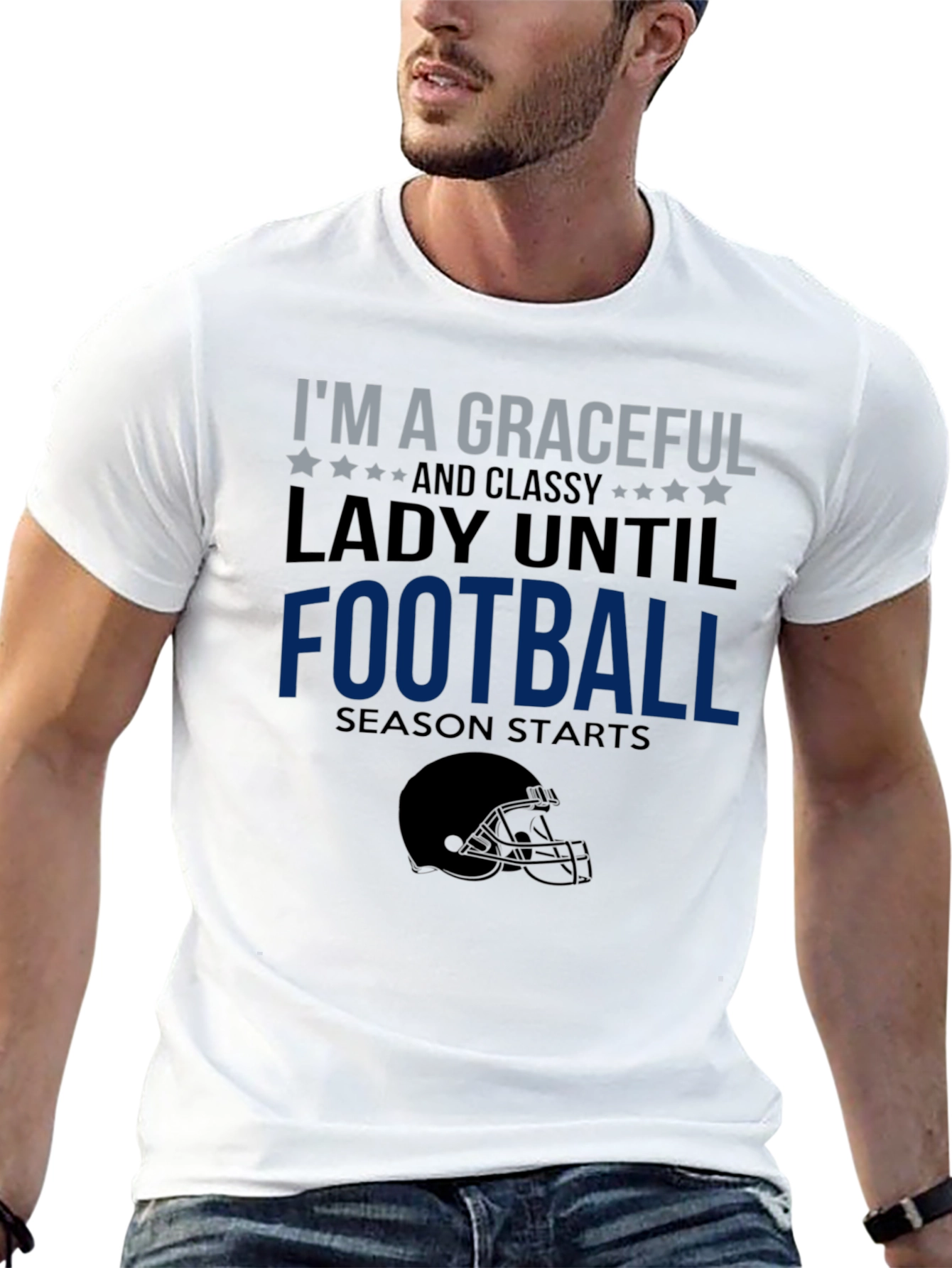 Graceful Lady Football Season T-Shirt