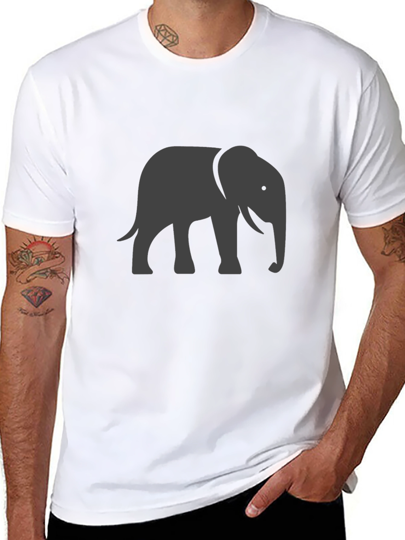 Black Elephant Graphic Tee - Casual Comfort