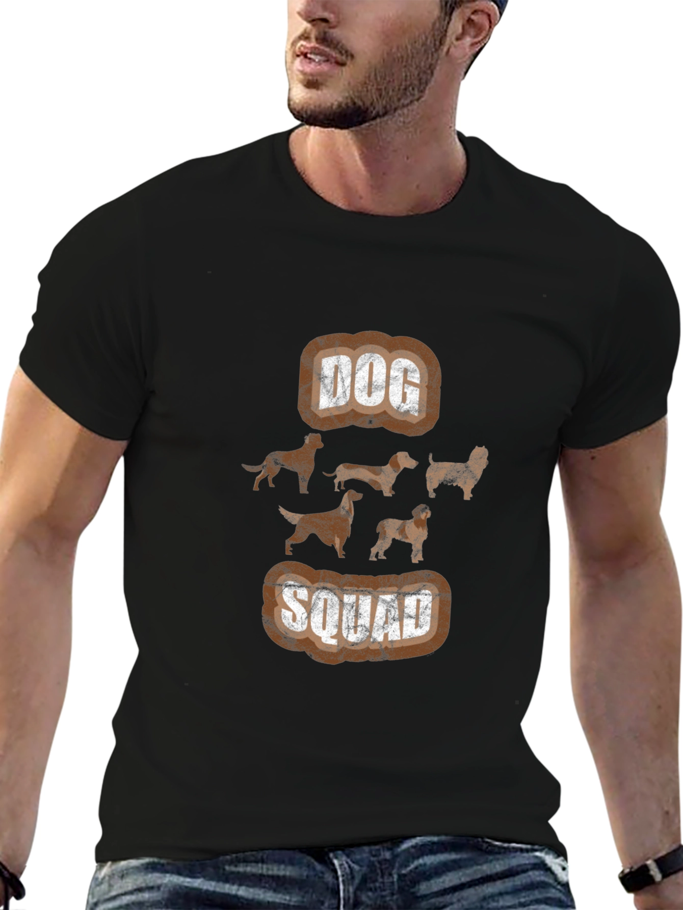Dog Squad Graphic Print T-Shirt