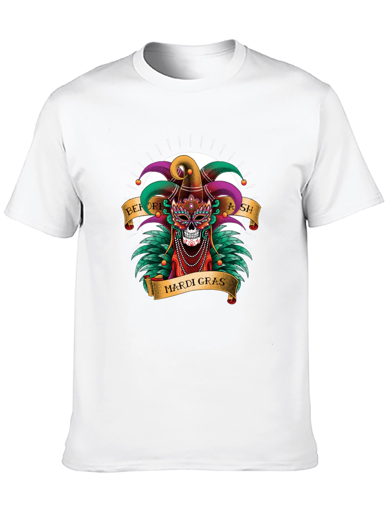 Mardi Gras Skull T-Shirt - Before Ash Celebration