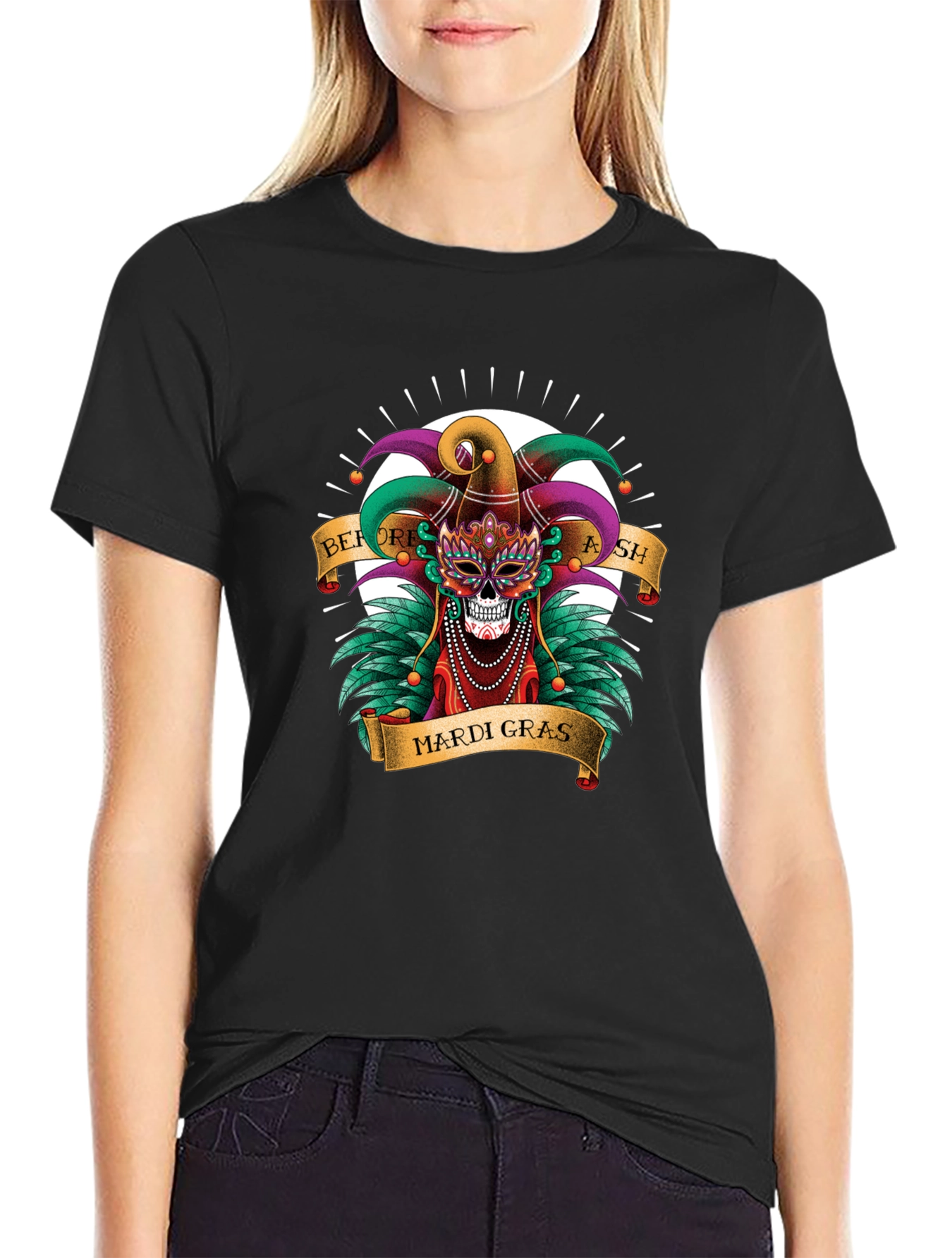 Mardi Gras Skull T-Shirt - Before Ash Celebration