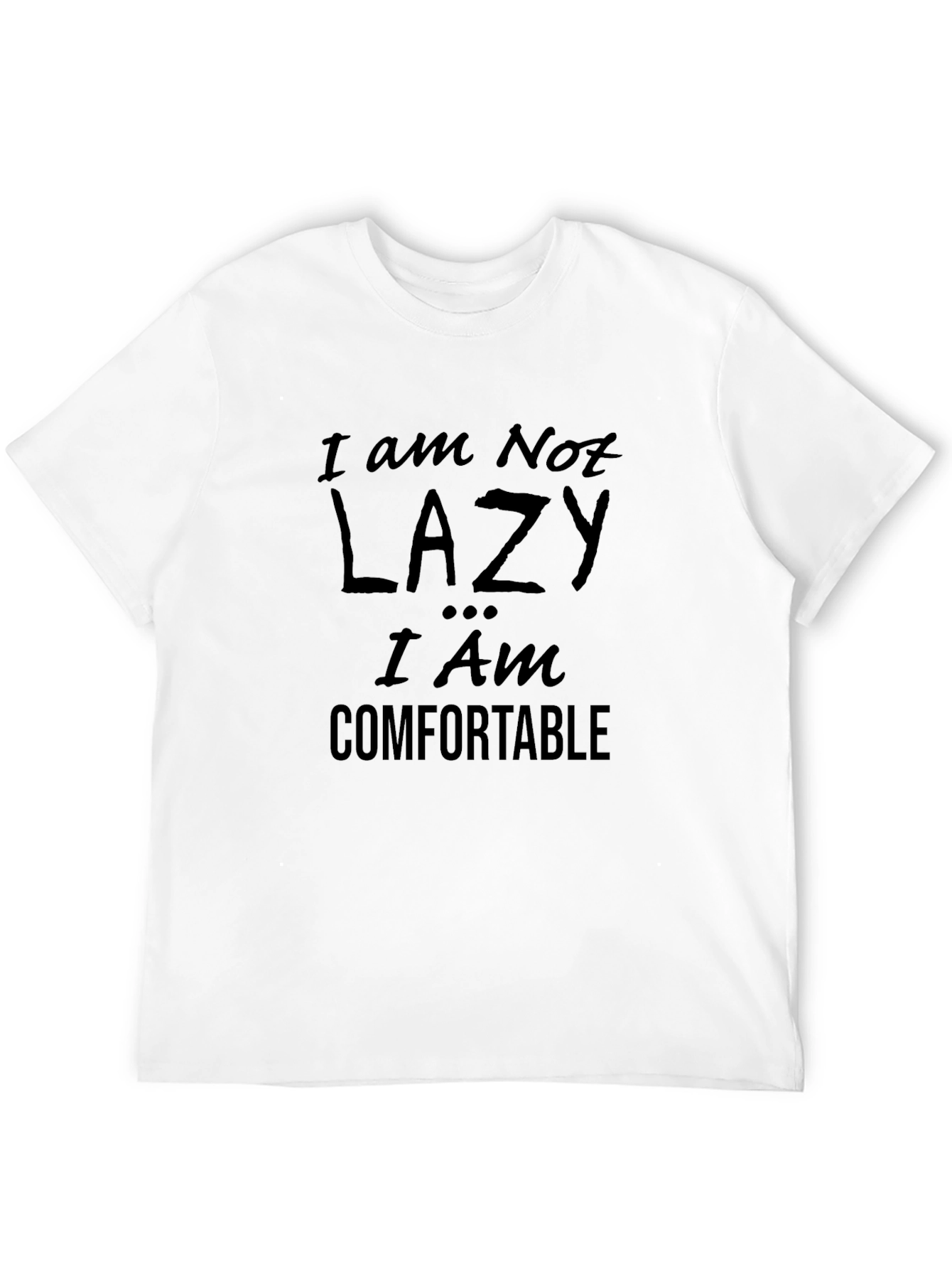 Comfortable Slogan T-Shirt - Black