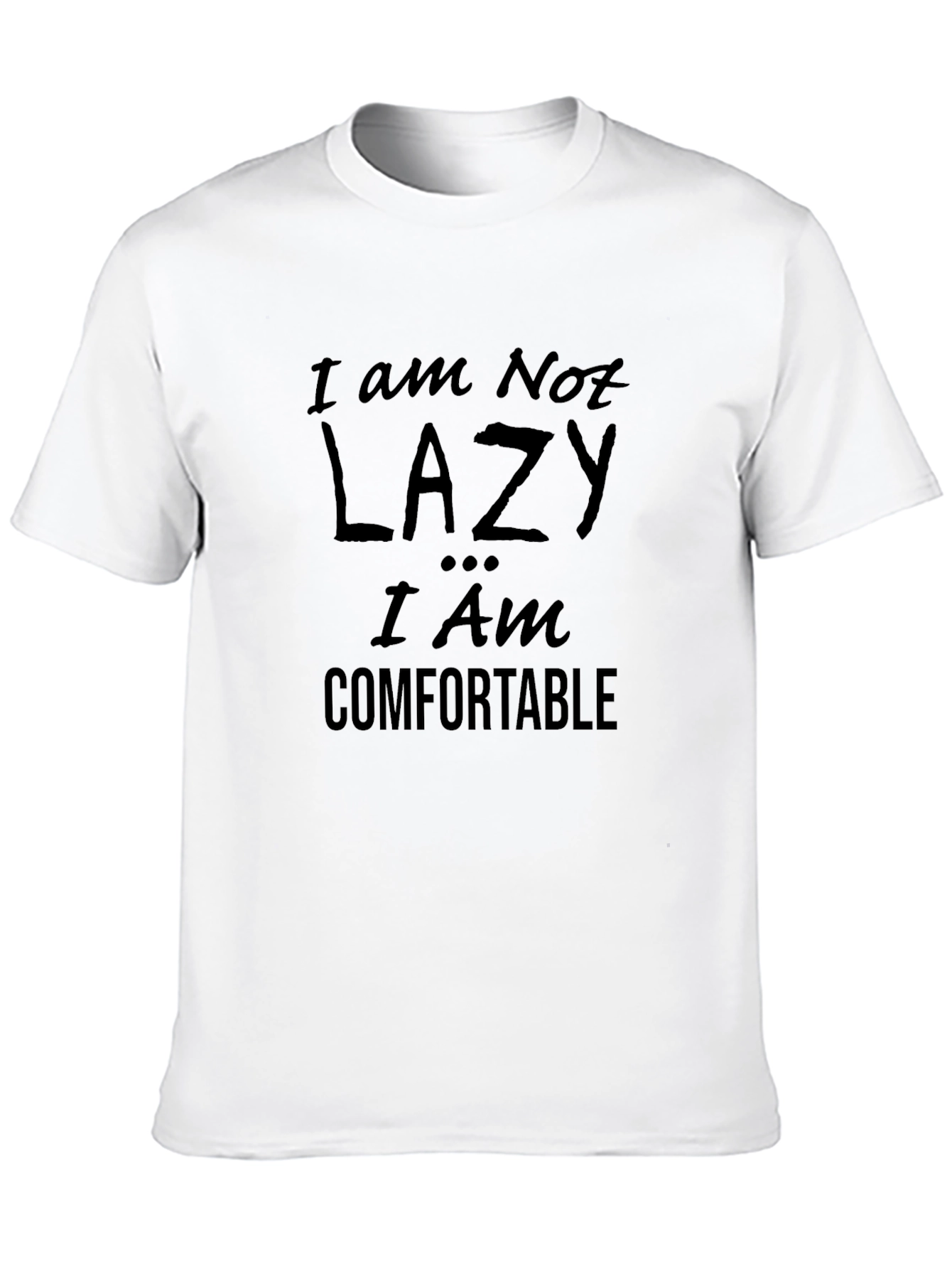 Comfortable Slogan T-Shirt - Black