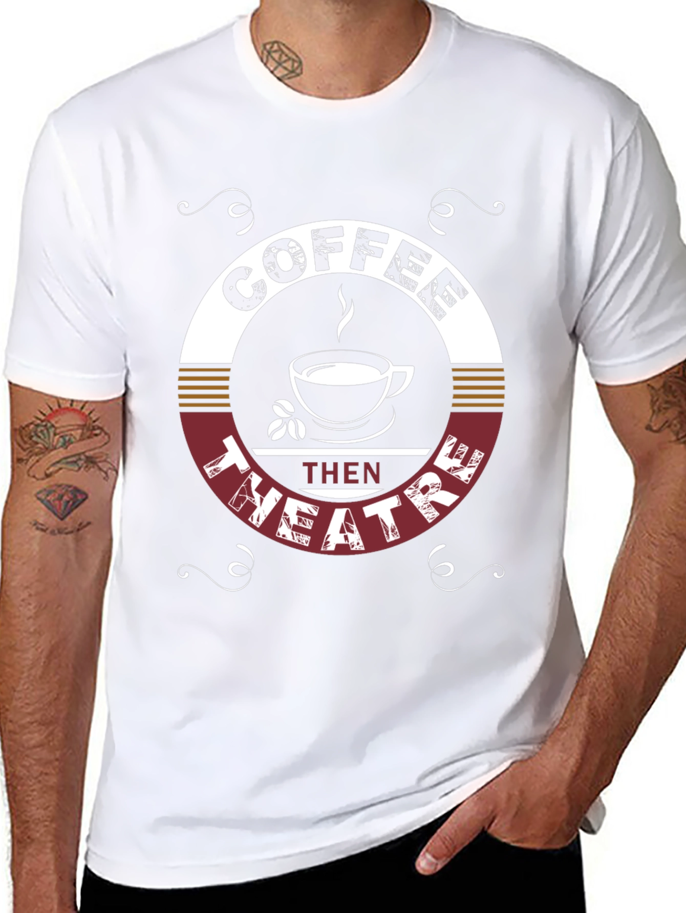 Coffee Then Theatre Graphic T-Shirt