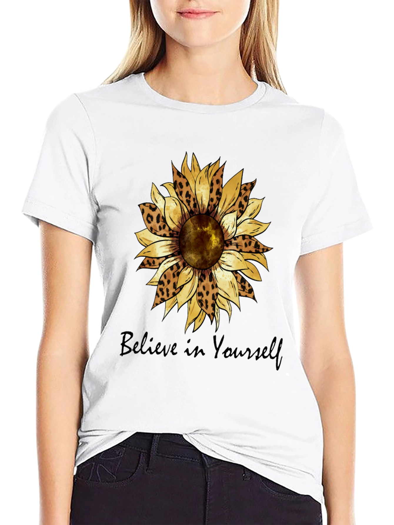 Believe in Yourself Sunflower Graphic Tee