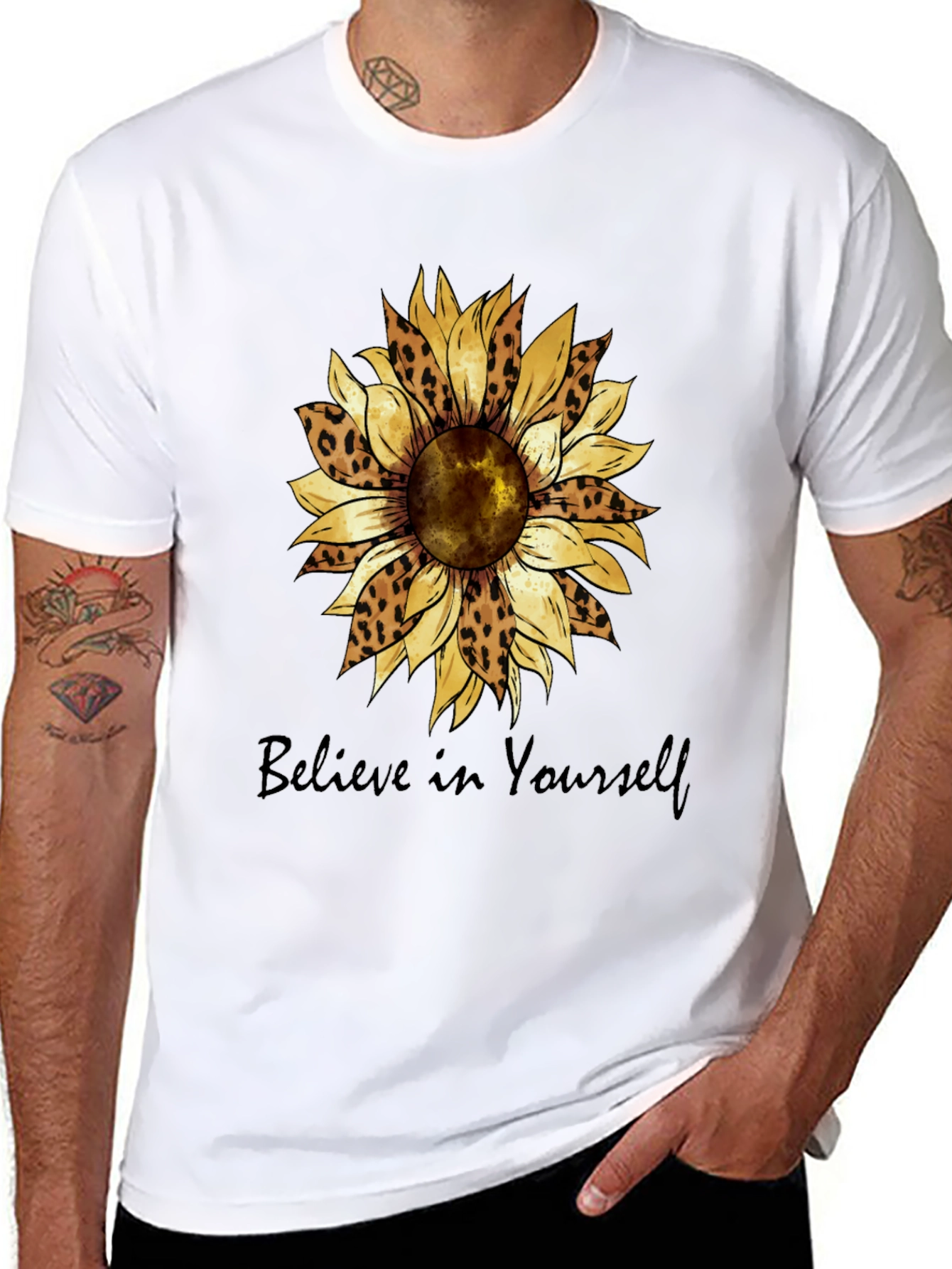 Believe in Yourself Sunflower Graphic Tee