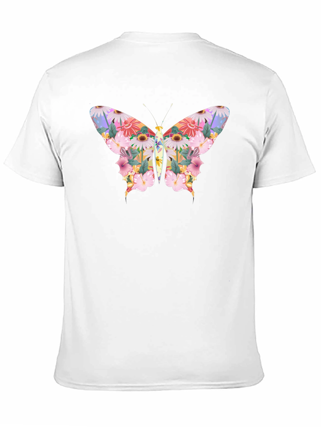 Floral Butterfly Graphic Black T-Shirt