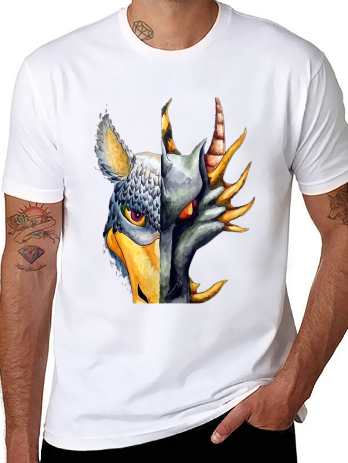Griffin & Dragon Graphic Black T-Shirt