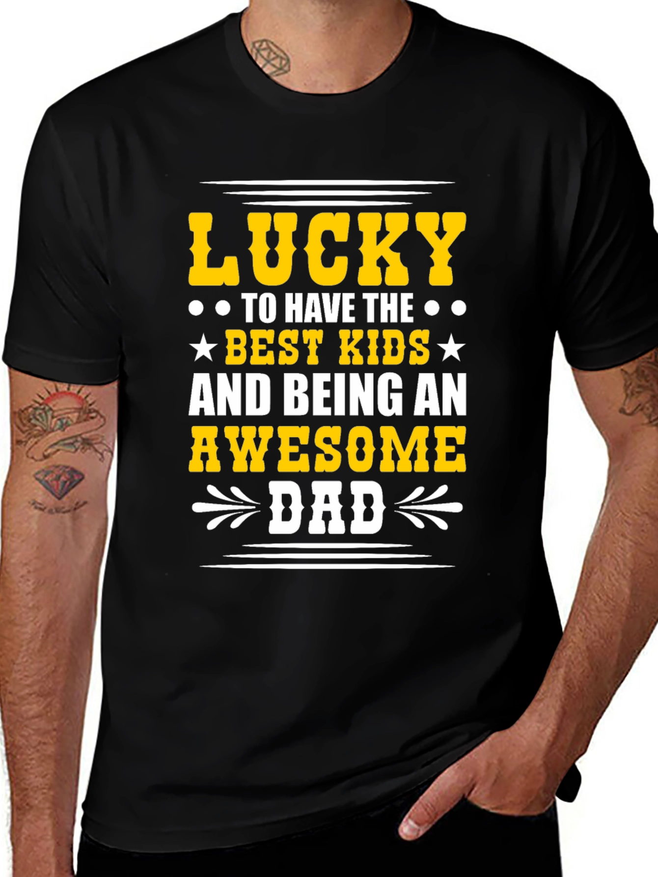 Lucky Awesome Dad T-Shirt