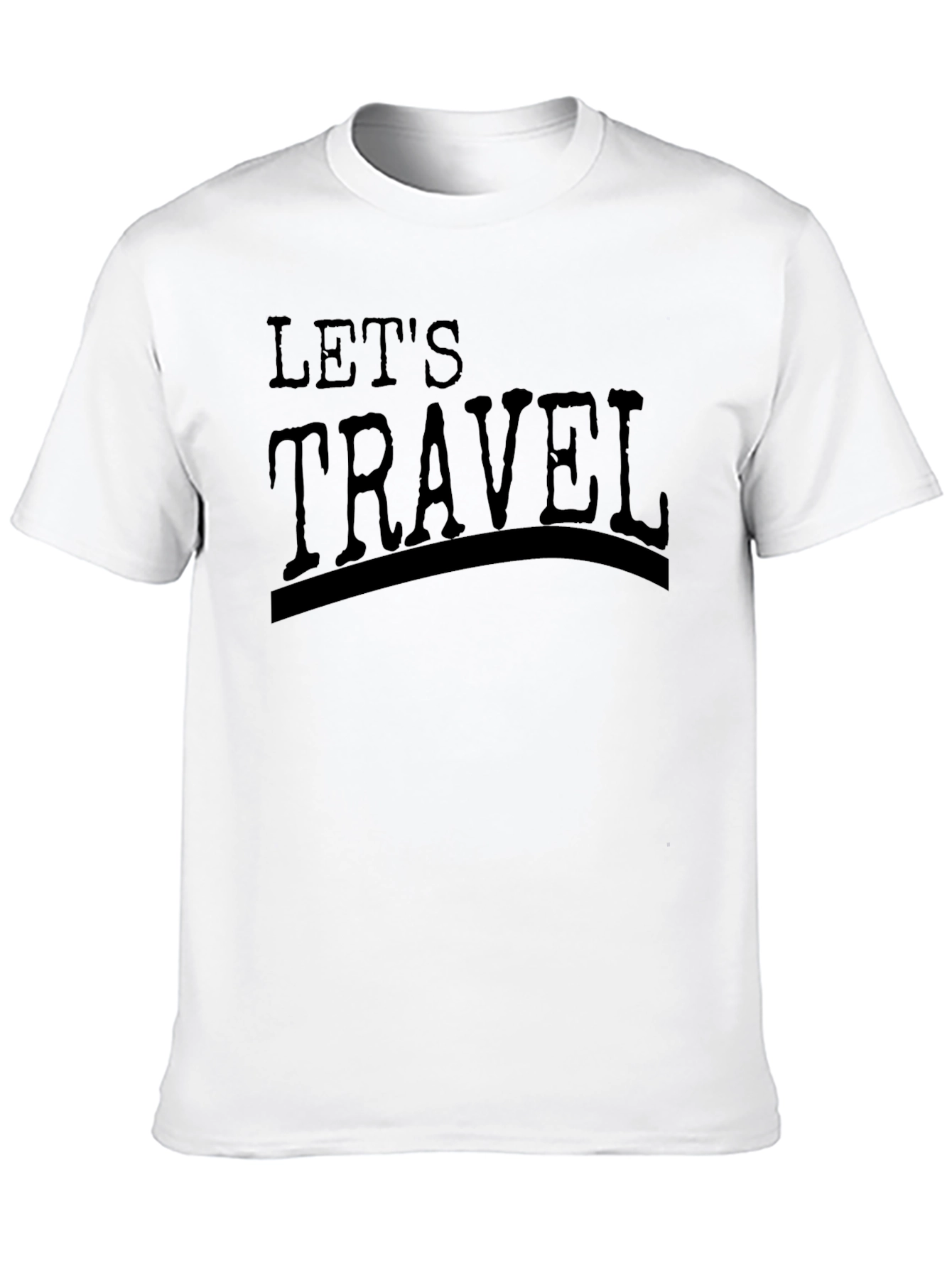 Lets Travel Graphic Tee - Black Cotton T-Shirt