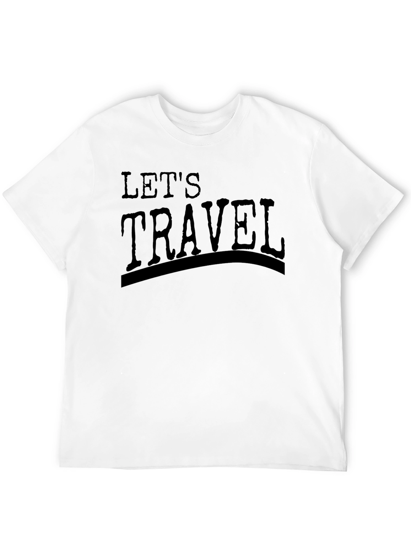 Lets Travel Graphic Tee - Black Cotton T-Shirt