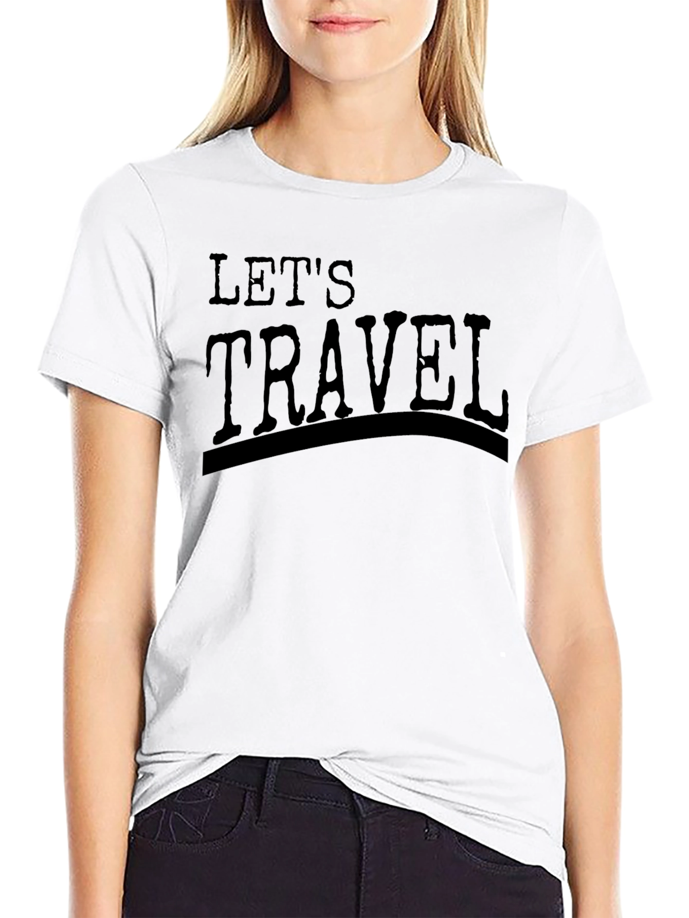 Lets Travel Graphic Tee - Black Cotton T-Shirt