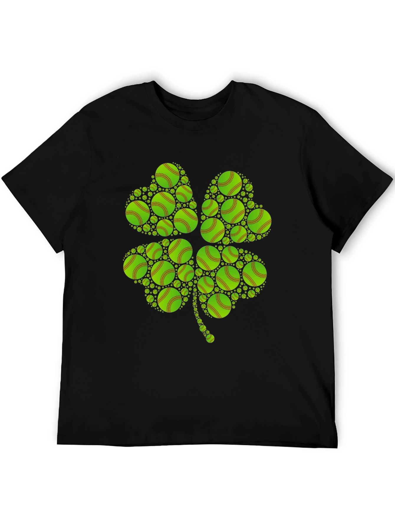 St. Patricks Day Softball Clover T-Shirt