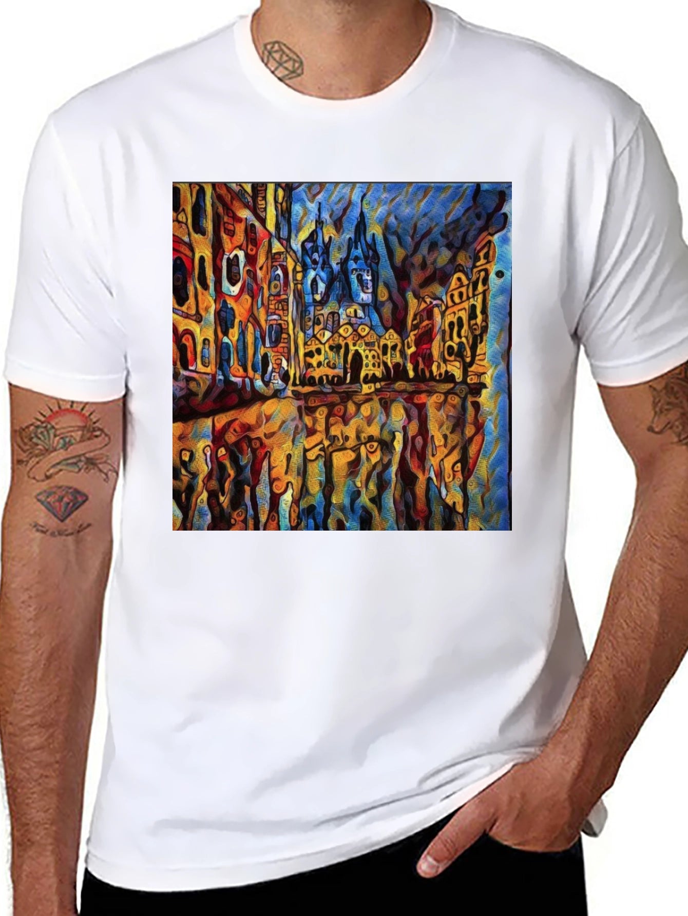 Abstract Cityscape Graphic T-Shirt