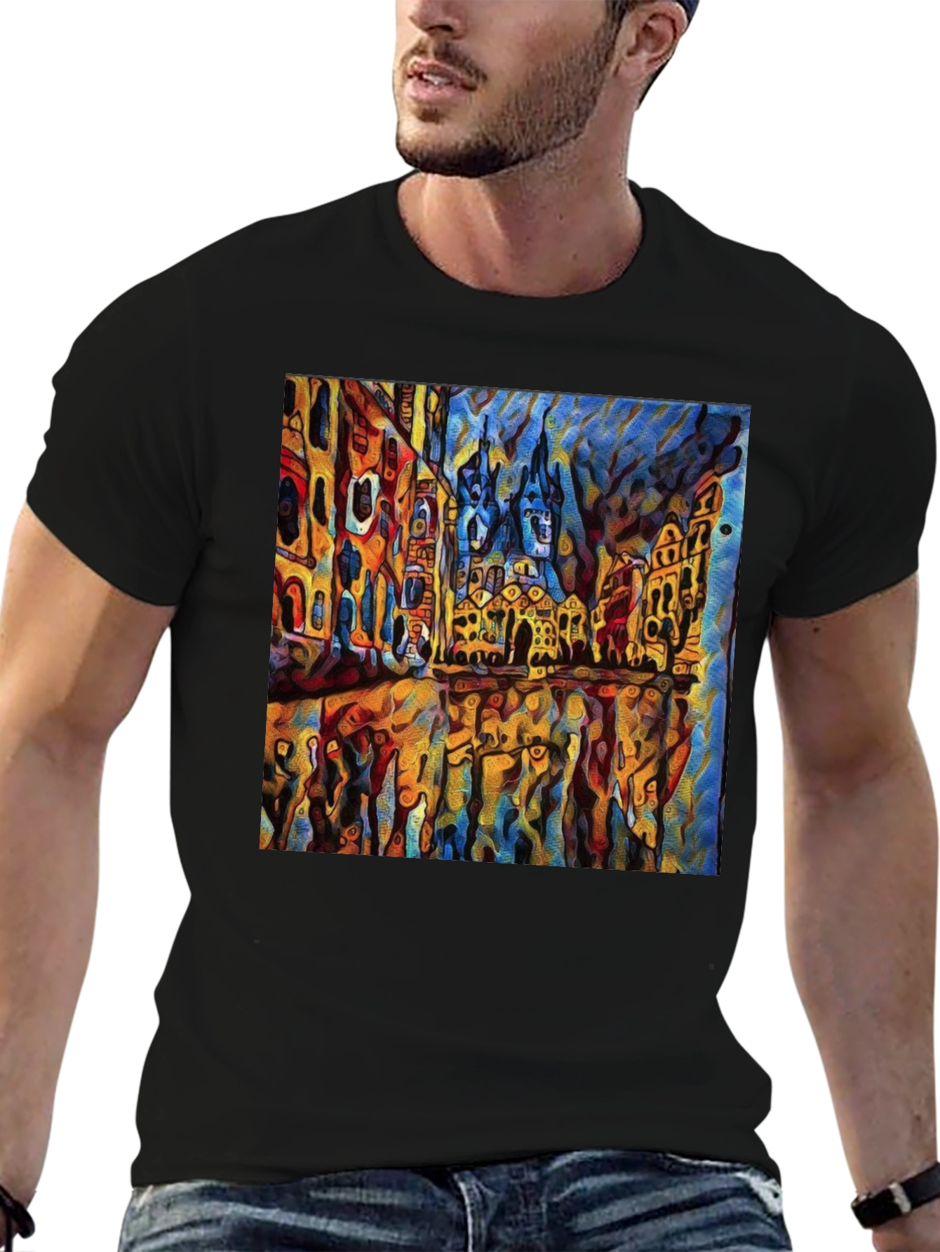 Abstract Cityscape Graphic T-Shirt