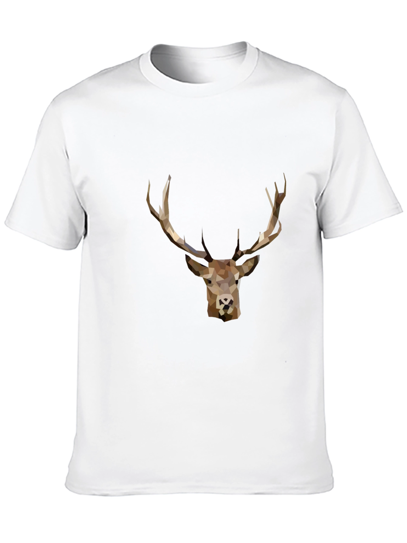 Geometric Deer Graphic Tee - Black