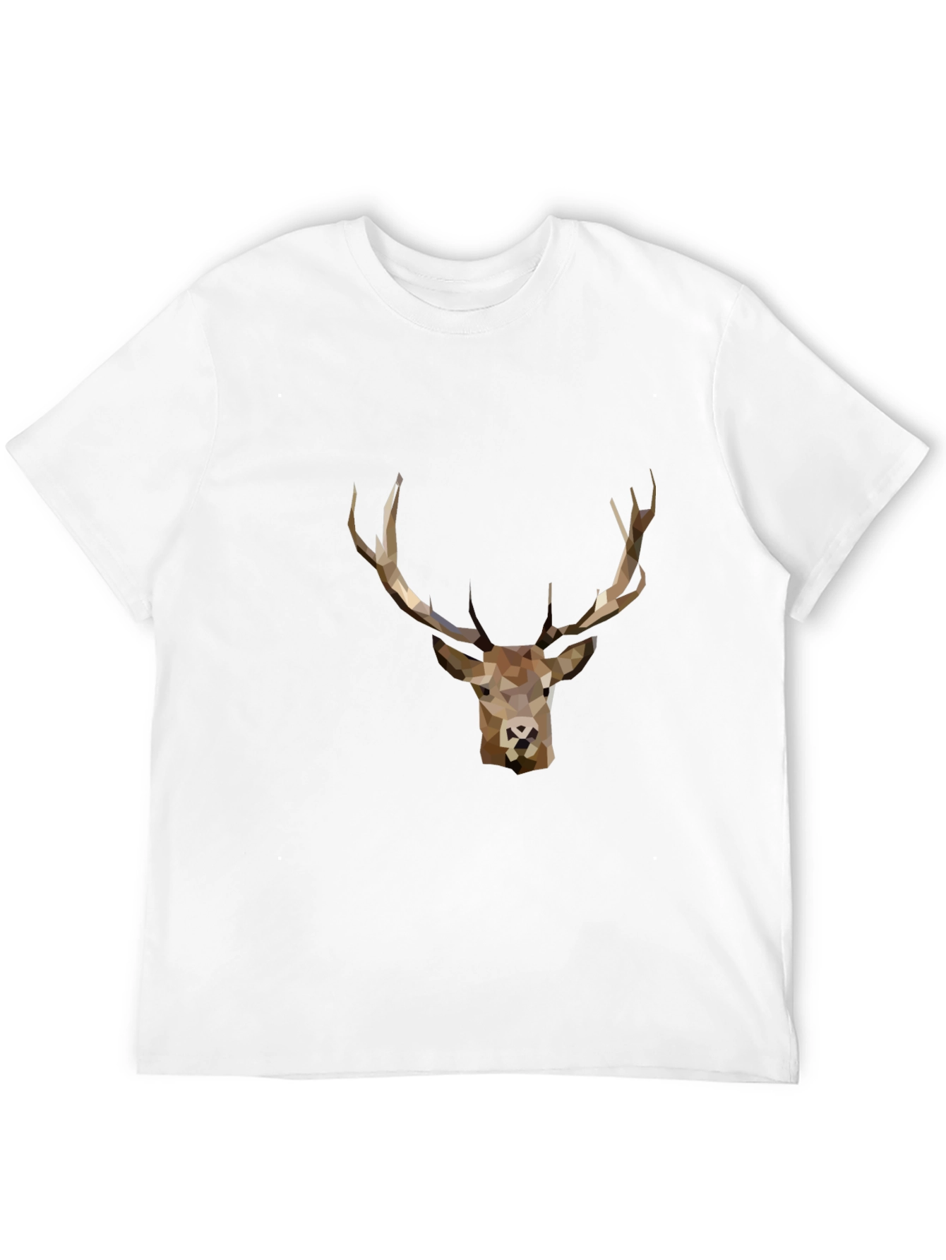 Geometric Deer Graphic Tee - Black