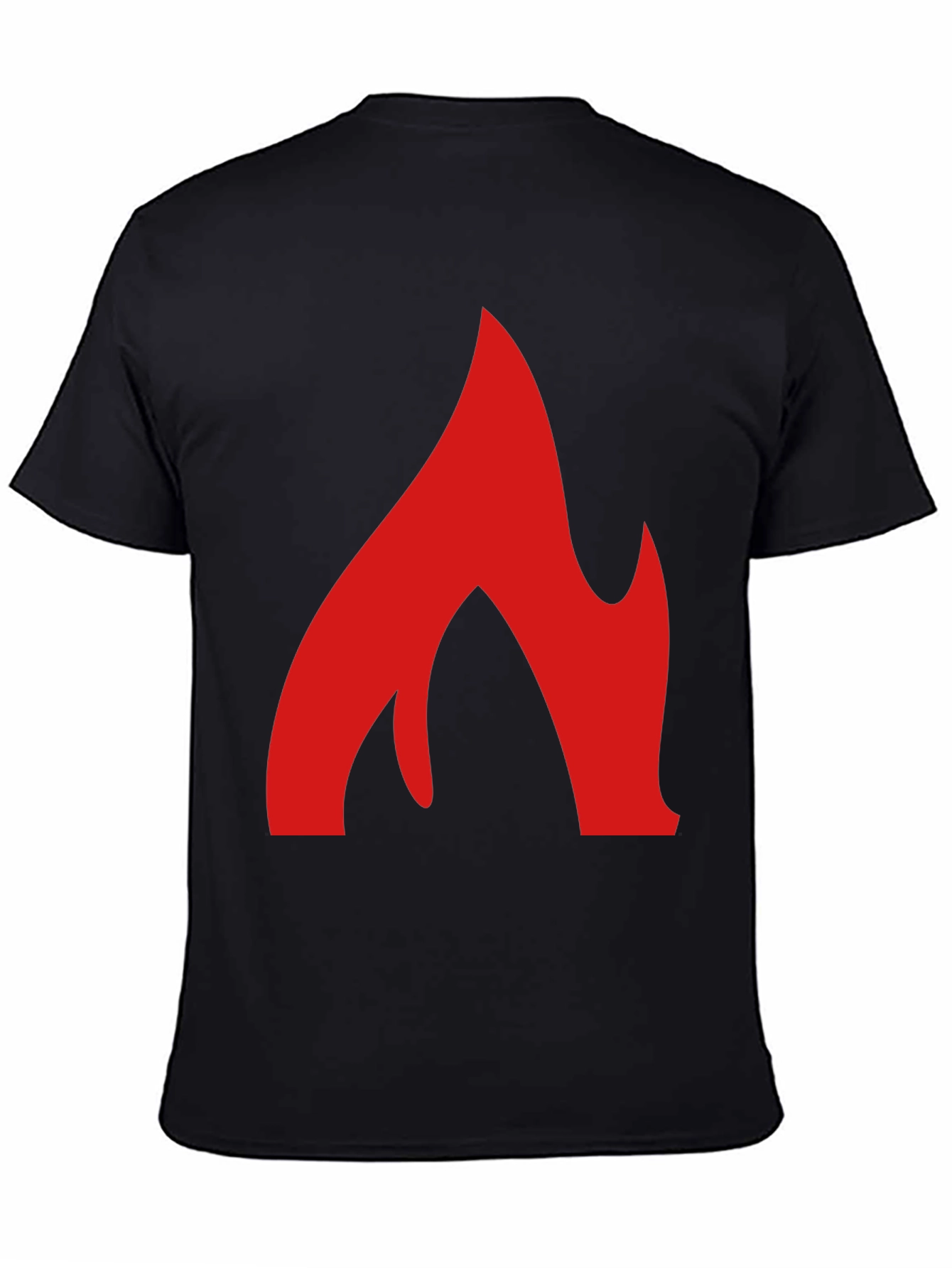 Bold Flame Graphic Tee - Black Cotton T-Shirt