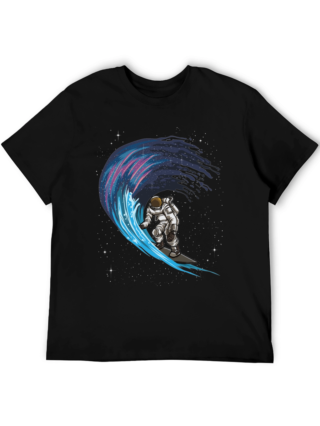 Astronaut Surfing Space Wave Graphic T-Shirt