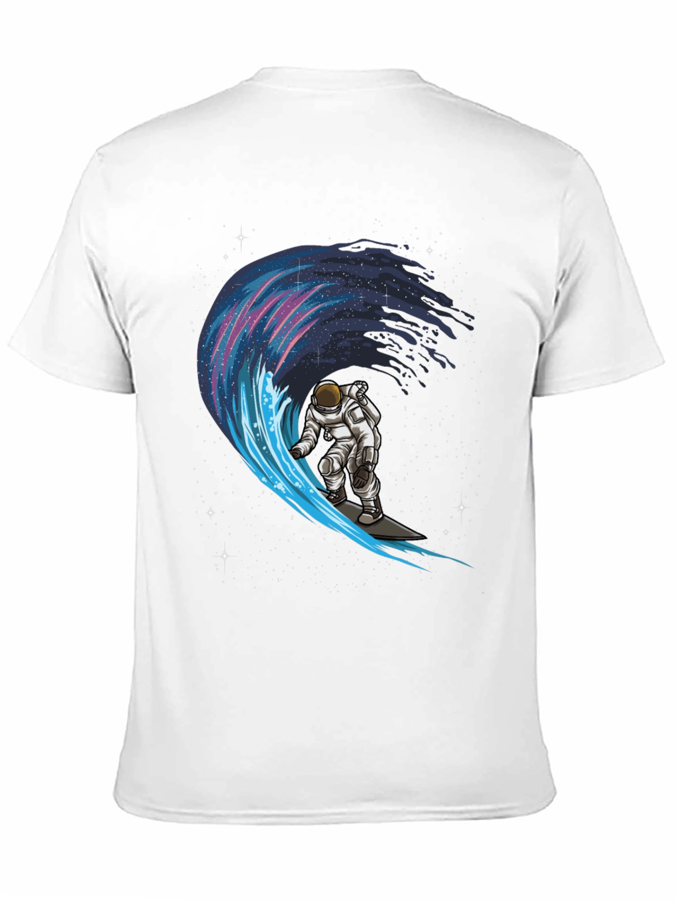 Astronaut Surfing Space Wave Graphic T-Shirt