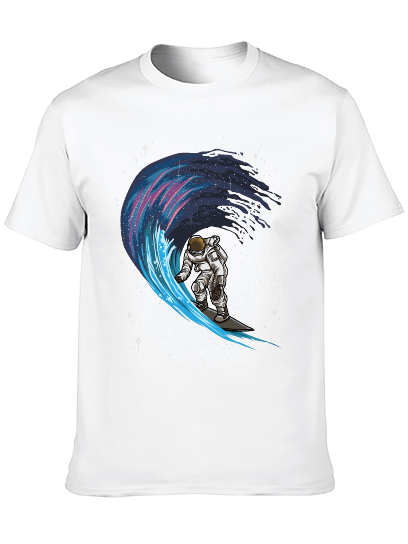 Astronaut Surfing Space Wave Graphic T-Shirt