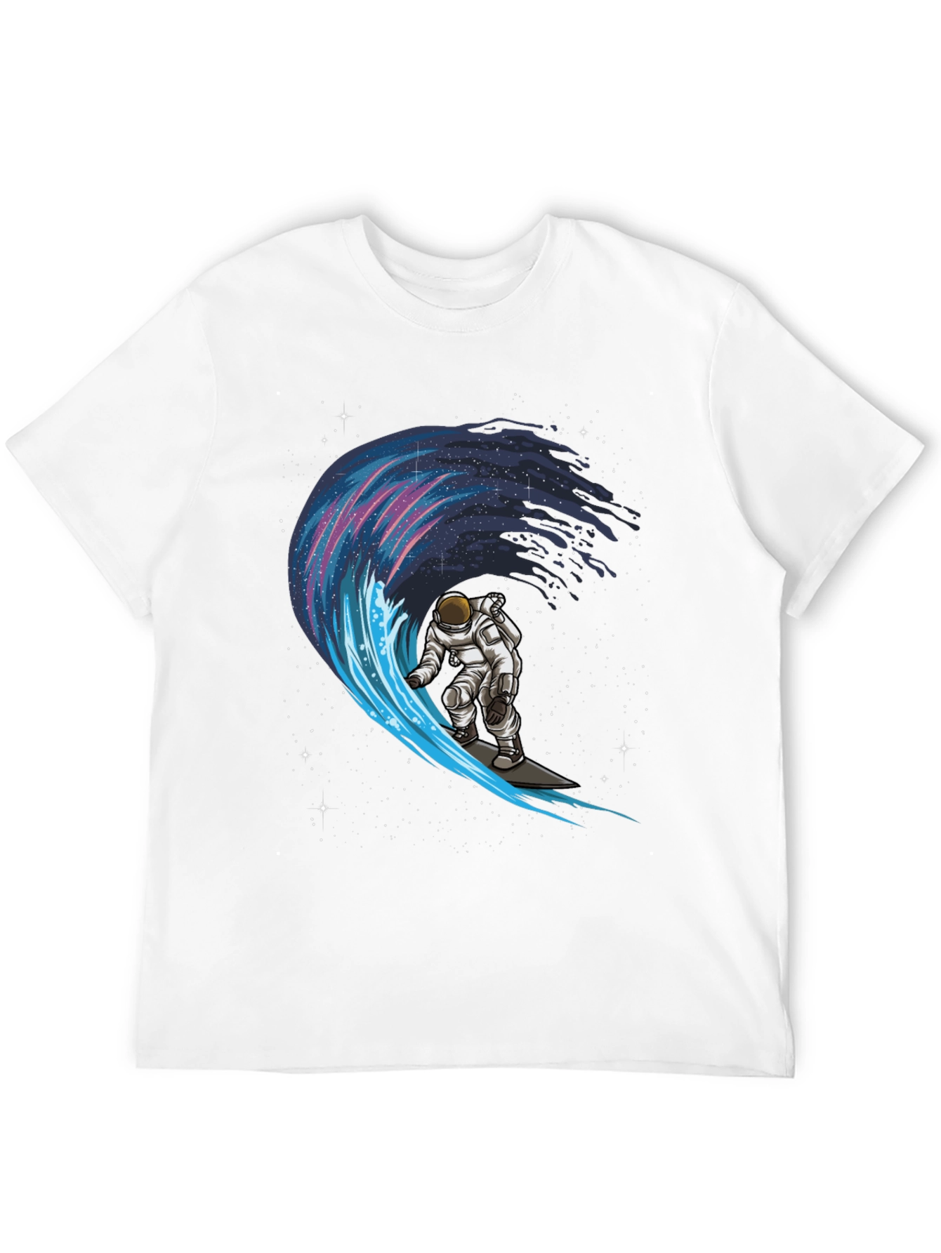 Astronaut Surfing Space Wave Graphic T-Shirt
