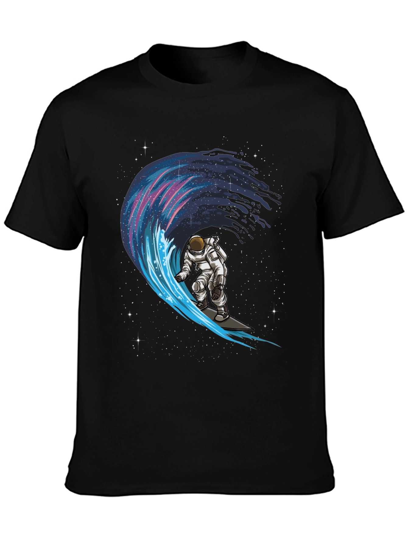 Astronaut Surfing Space Wave Graphic T-Shirt