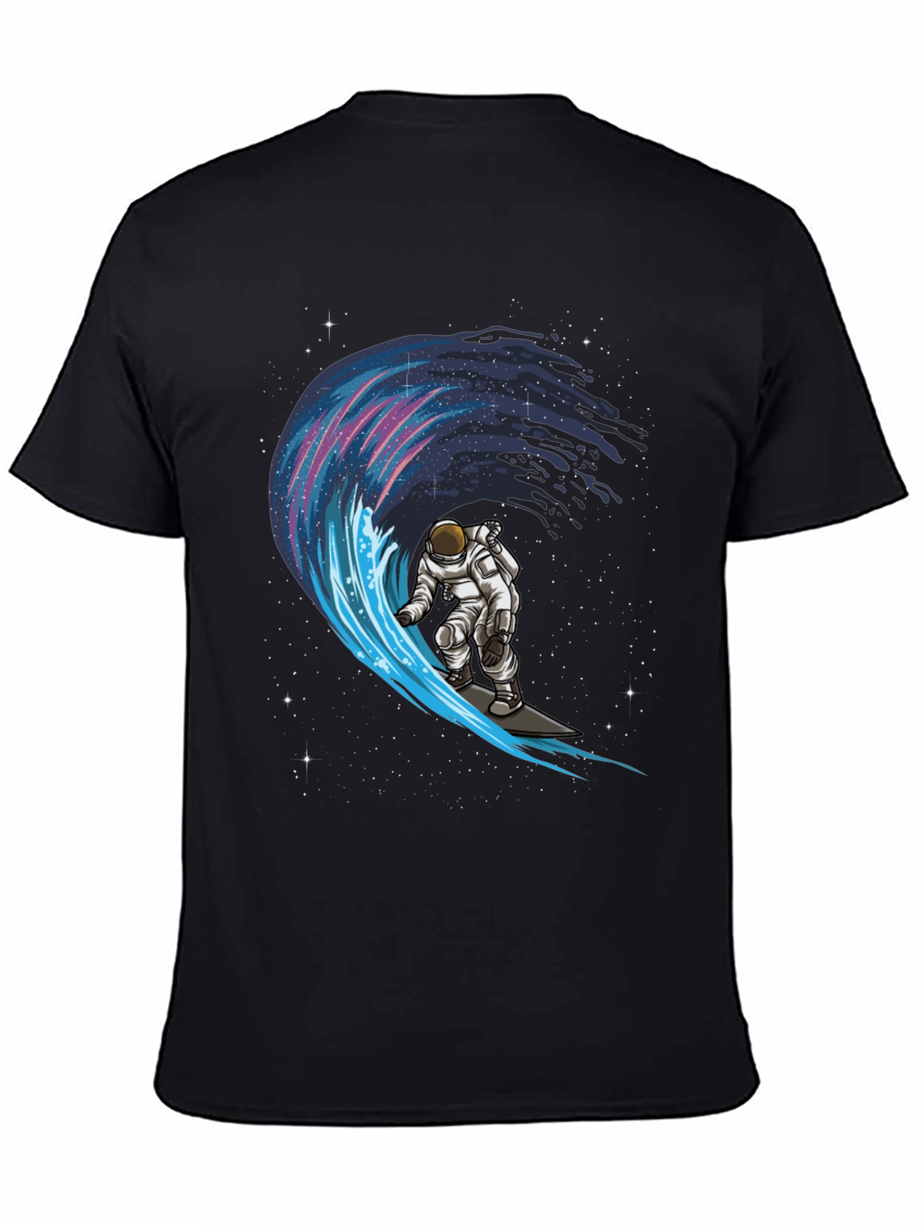 Astronaut Surfing Space Wave Graphic T-Shirt