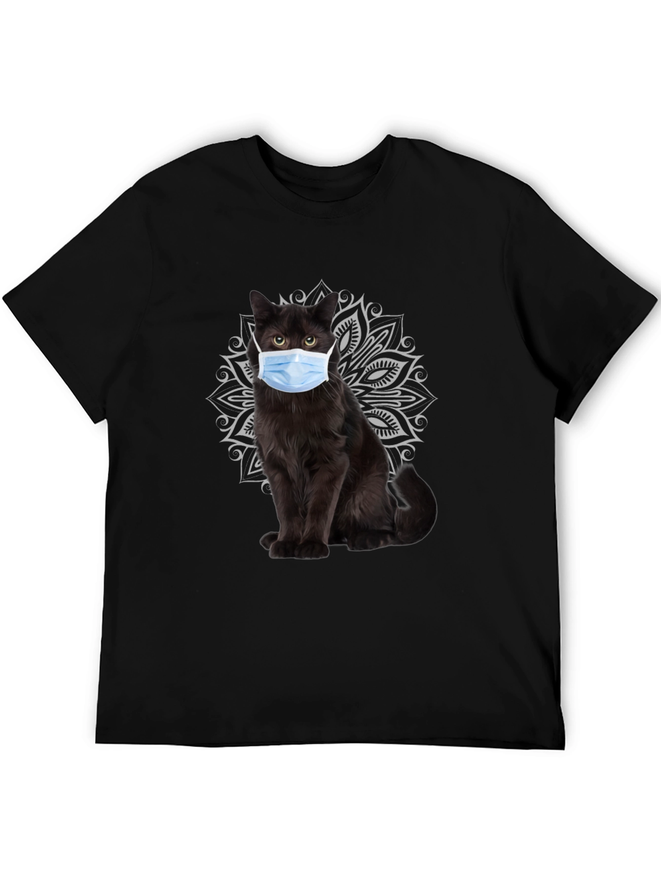 Masked Cat Graphic Tee - Unique Novelty T-Shirt
