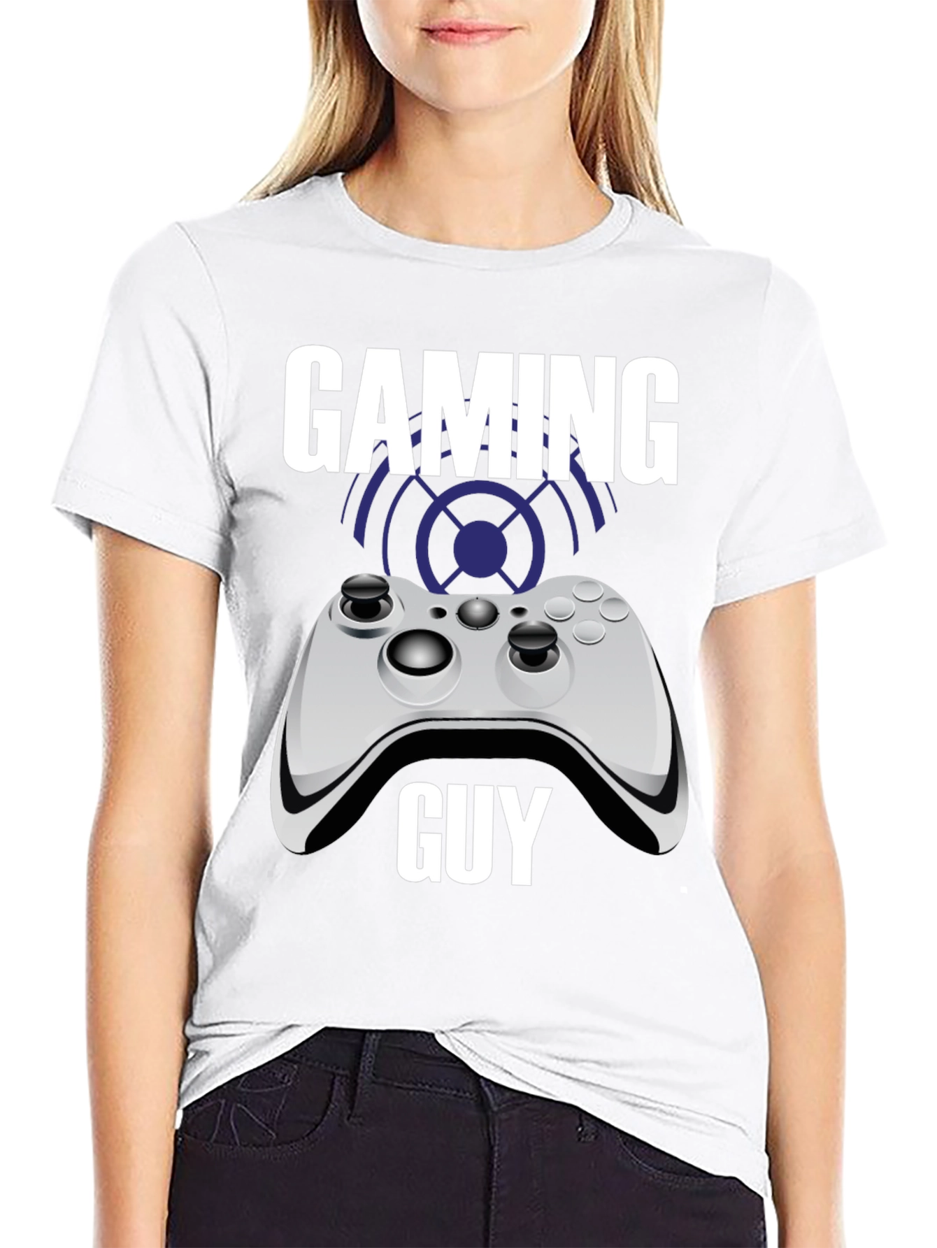 Gaming Guy Black T-Shirt with Controller Graphic