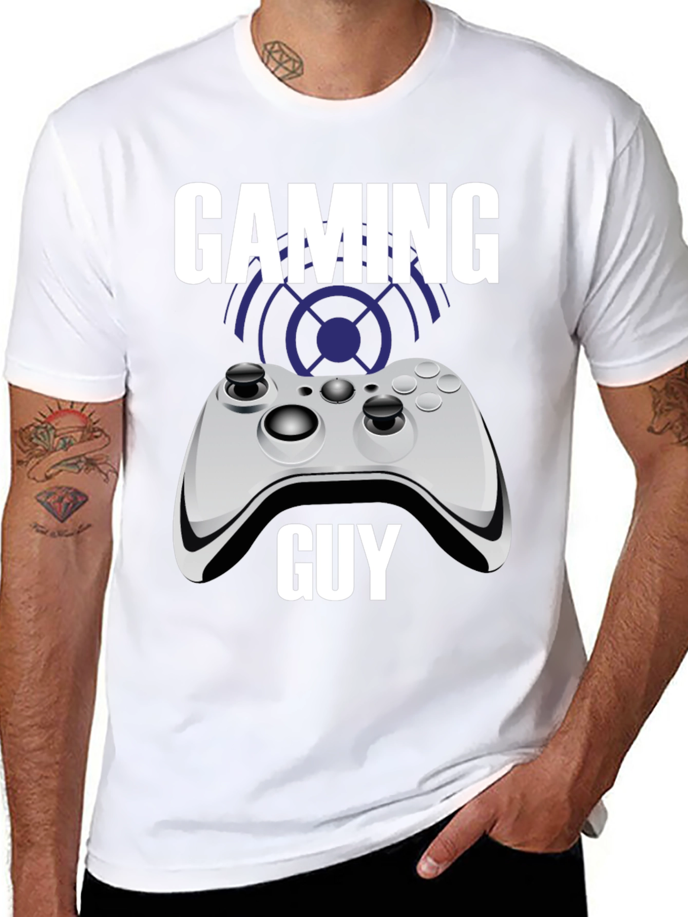 Gaming Guy Black T-Shirt with Controller Graphic