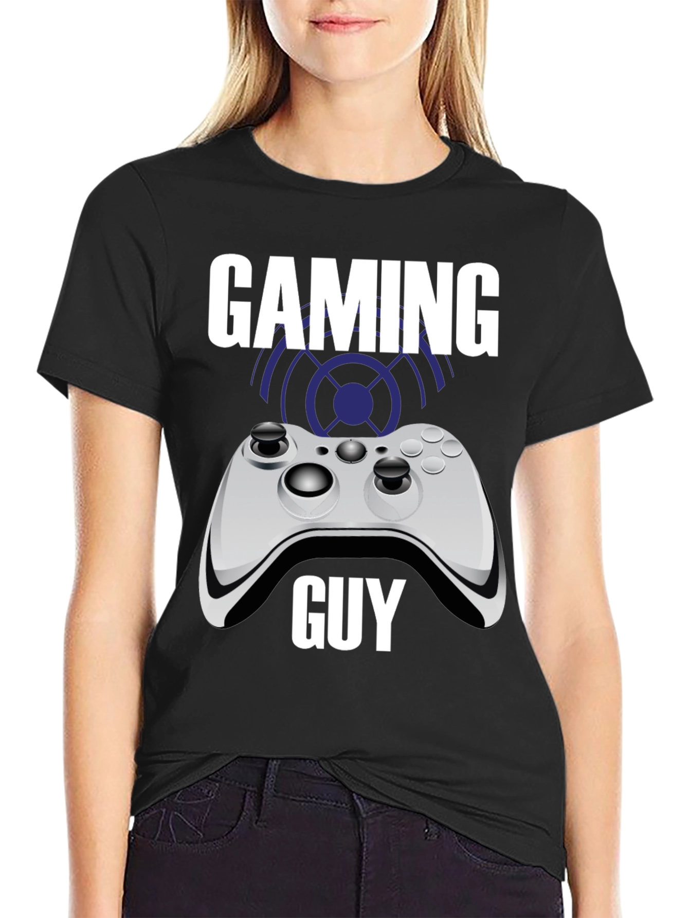 Gaming Guy Black T-Shirt with Controller Graphic
