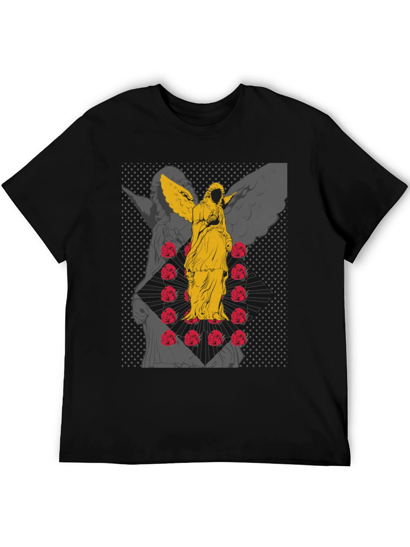 Angel & Roses Graphic Tee - Black
