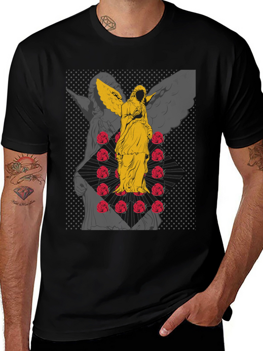 Angel & Roses Graphic Tee - Black