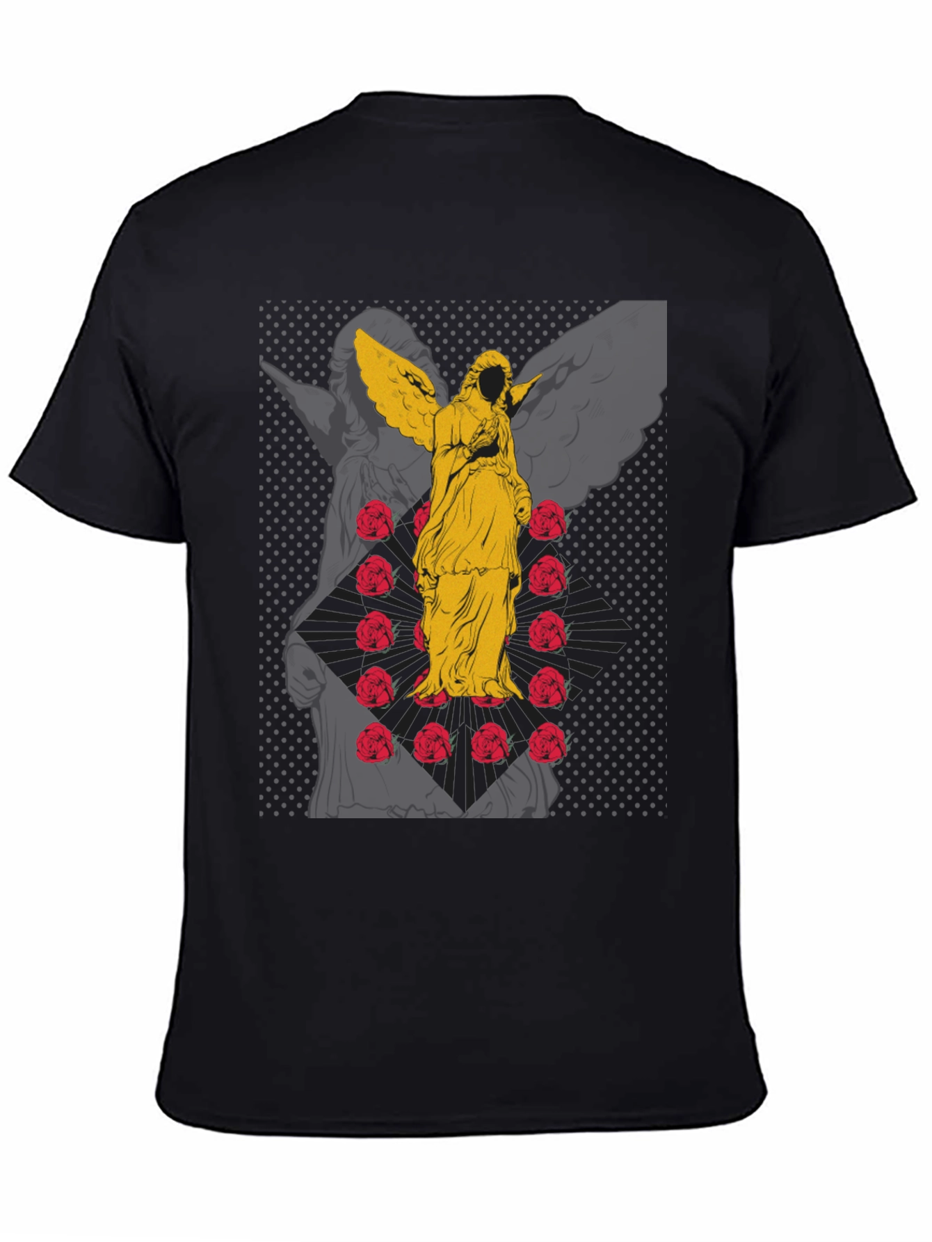 Angel & Roses Graphic Tee - Black