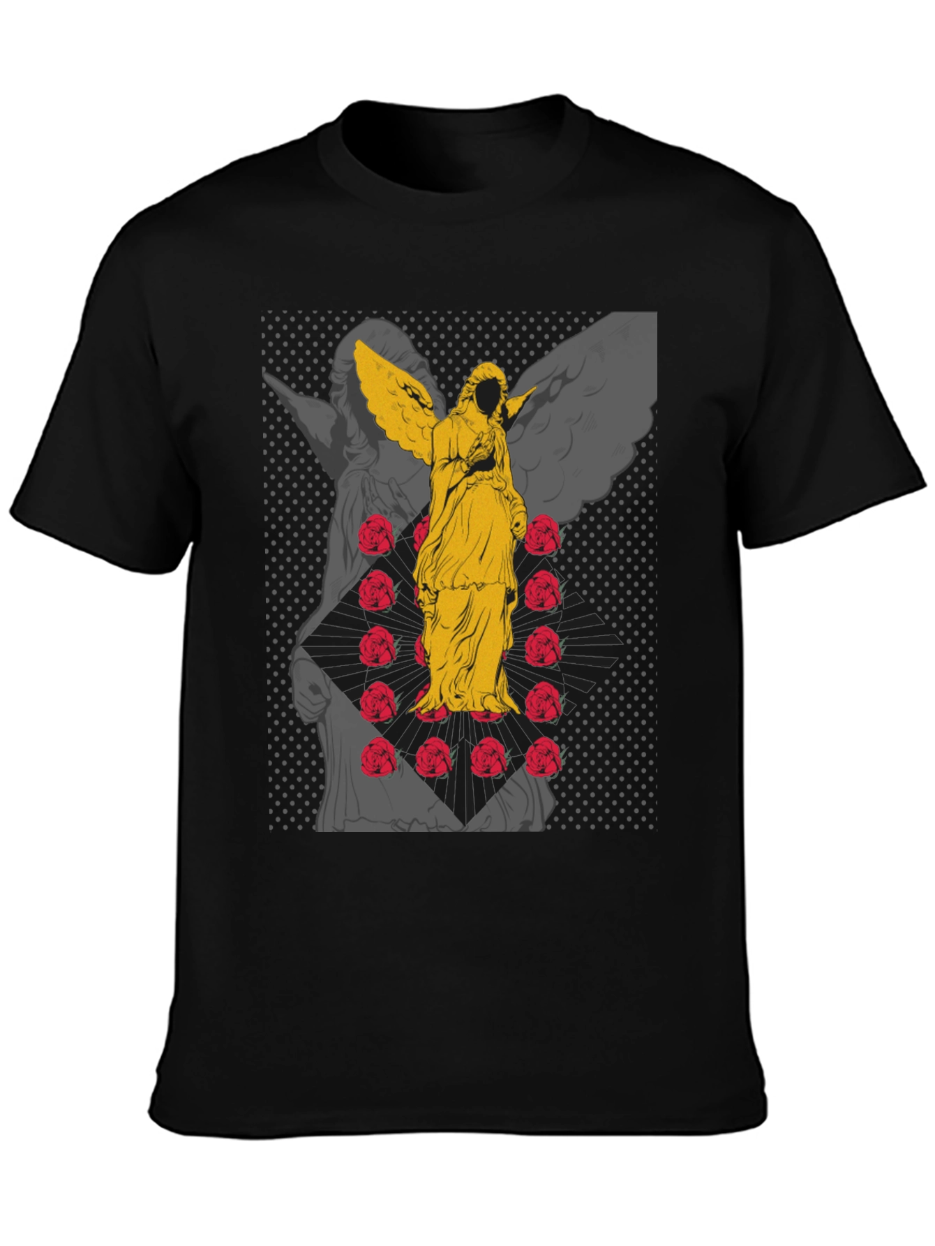 Angel & Roses Graphic Tee - Black