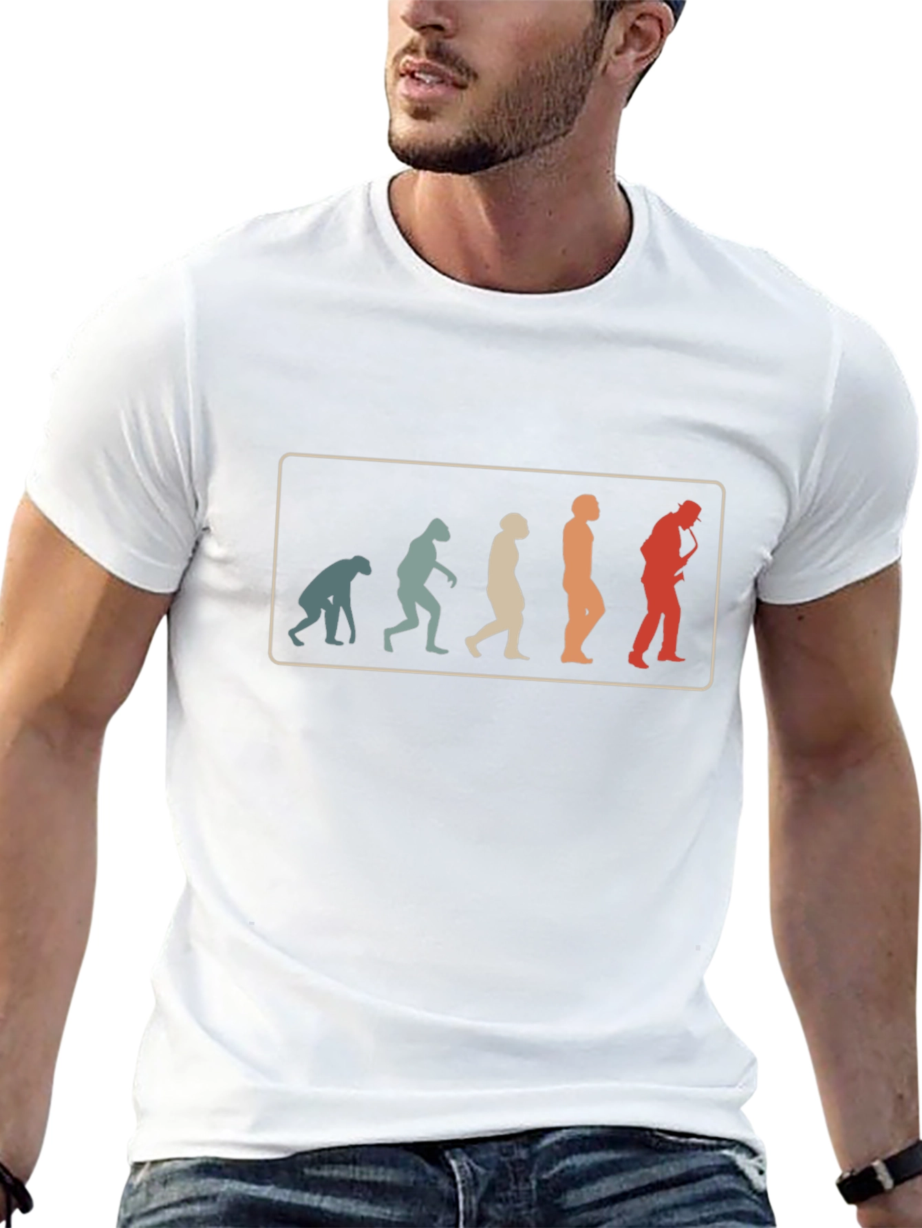 Evolution of Saxophone Player T-Shirt - Retro Music Tee