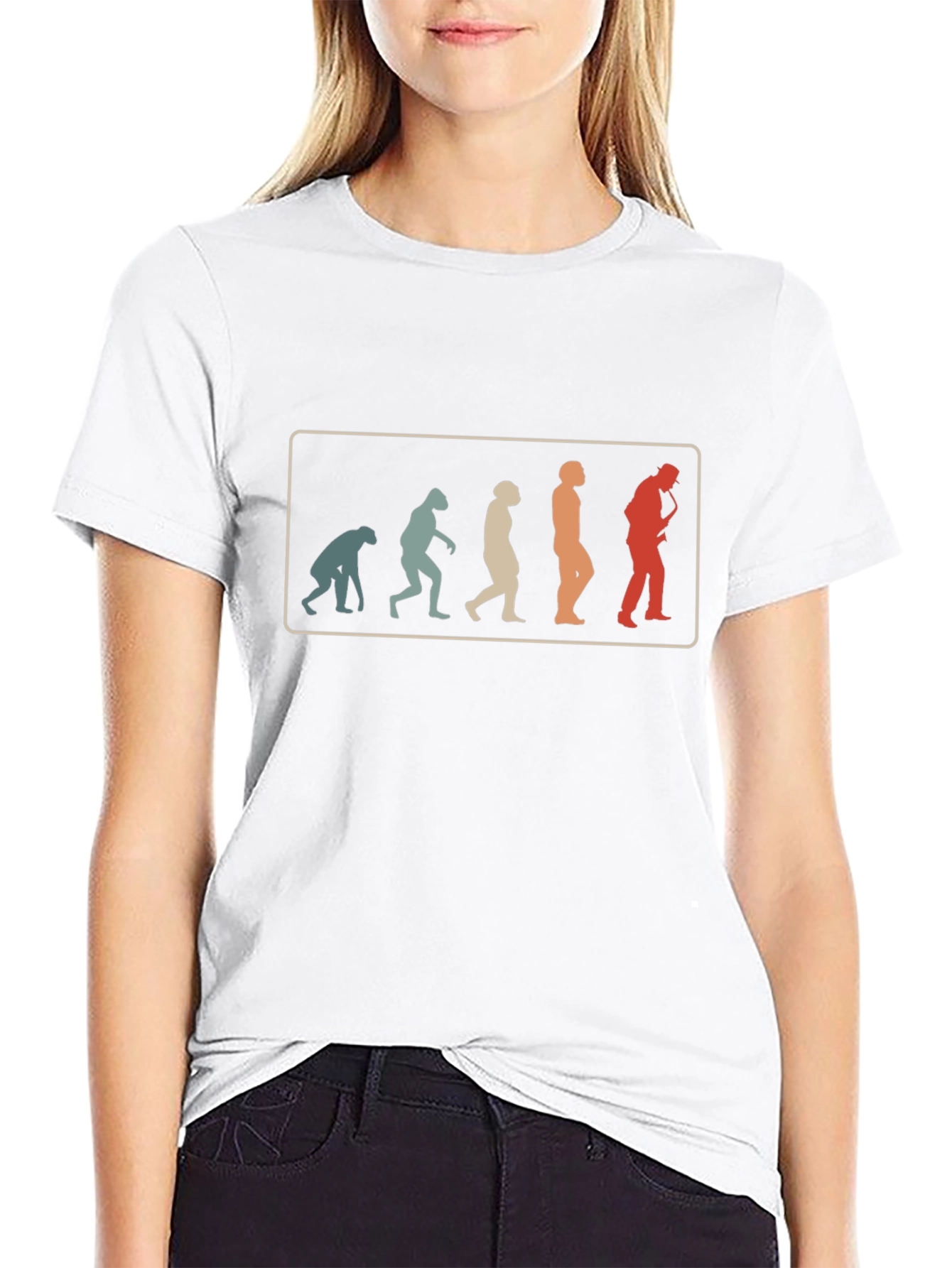 Evolution of Saxophone Player T-Shirt - Retro Music Tee